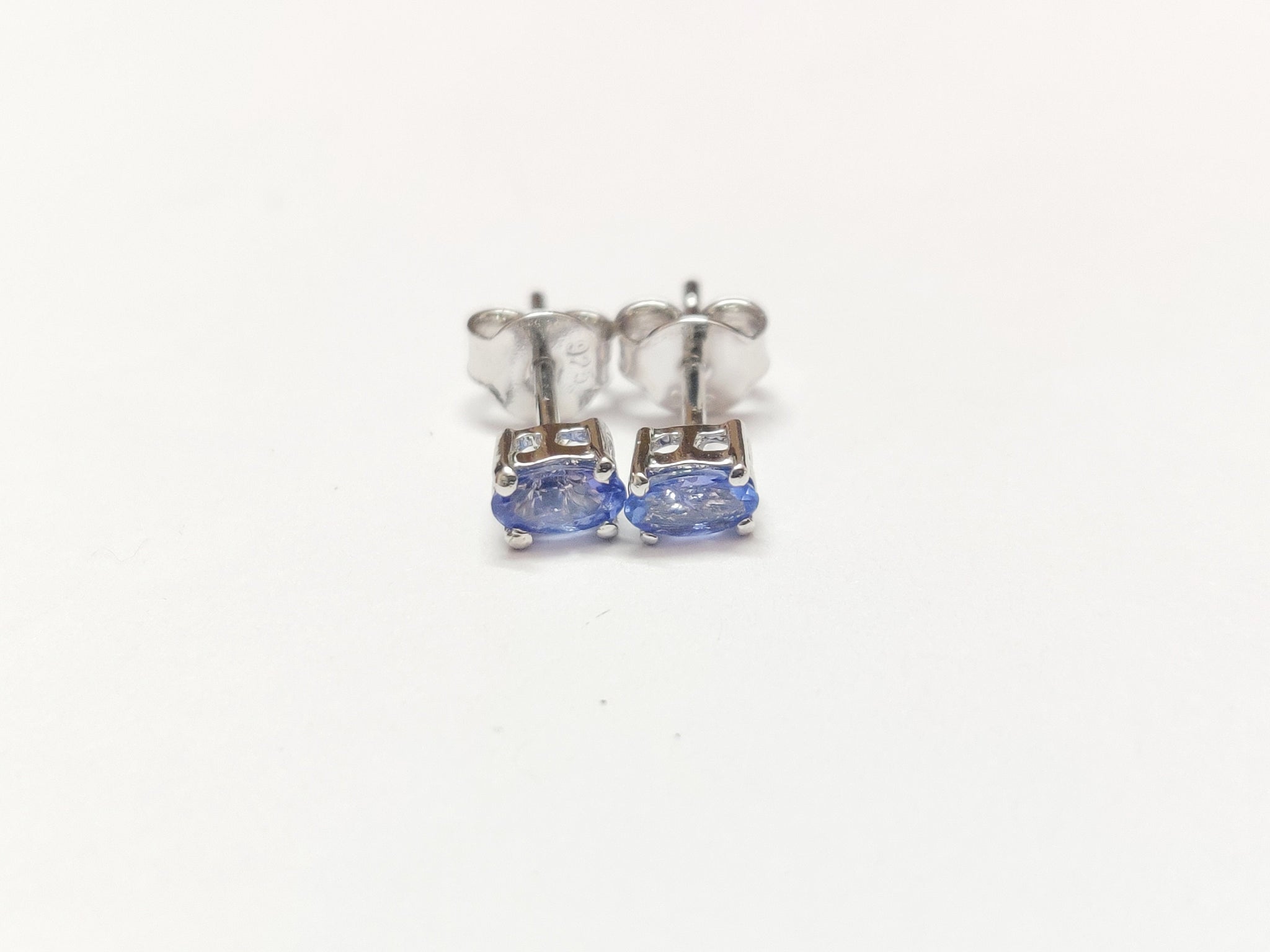 Tanzanite Ear Studs Silver Tanzanite Earrings 0.5 Ct Tanzanite Stud Earrings Minimalist Ear Studs Tiny Ear Studs Silver Tanzanite Jewelry