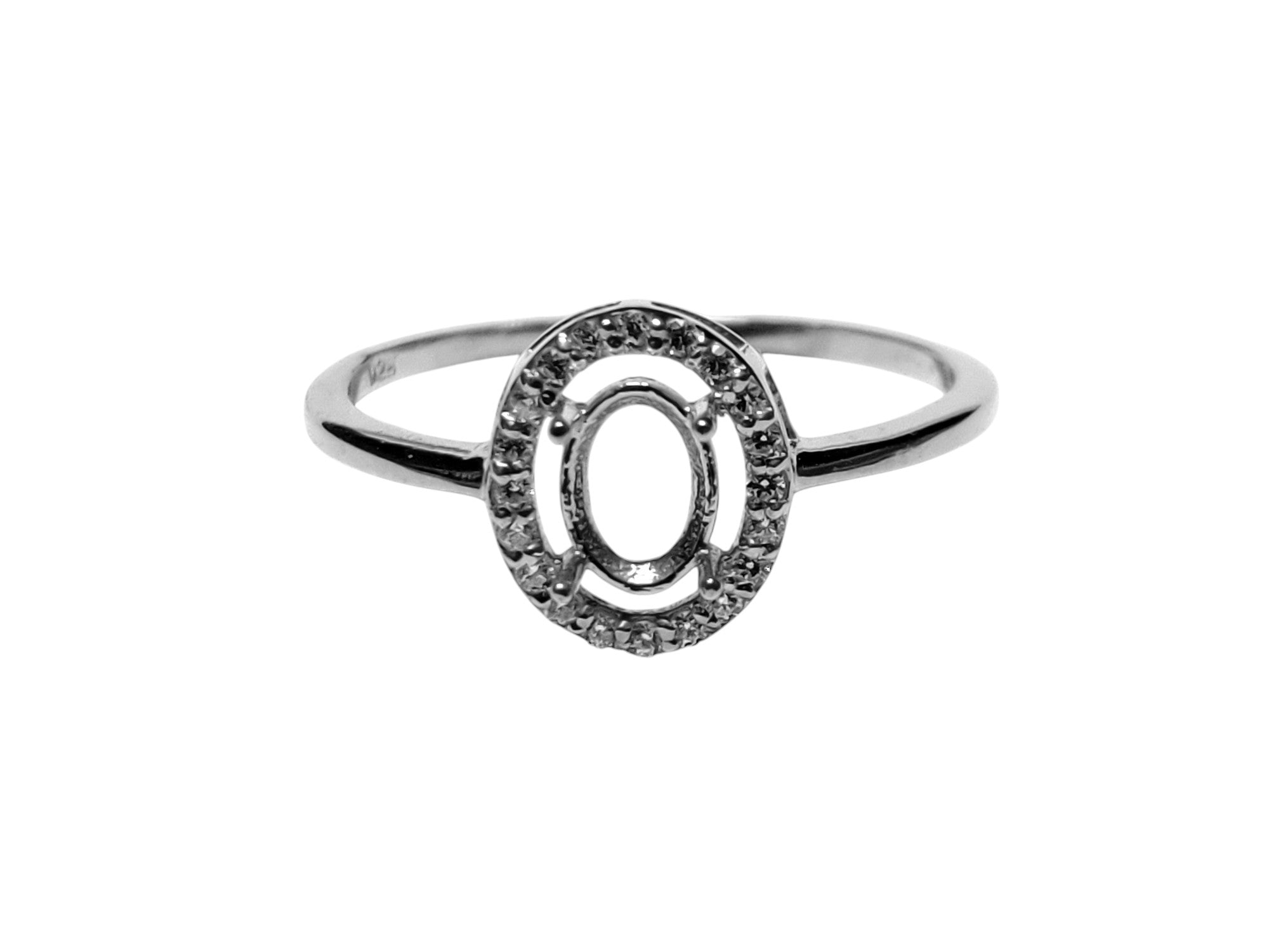 Sterling Silver Semi Mount 4x6 mm Oval Engagement Ring Setting 4x6 mm Oval Ring Blanks 925 Silver Ring Blanks Setting