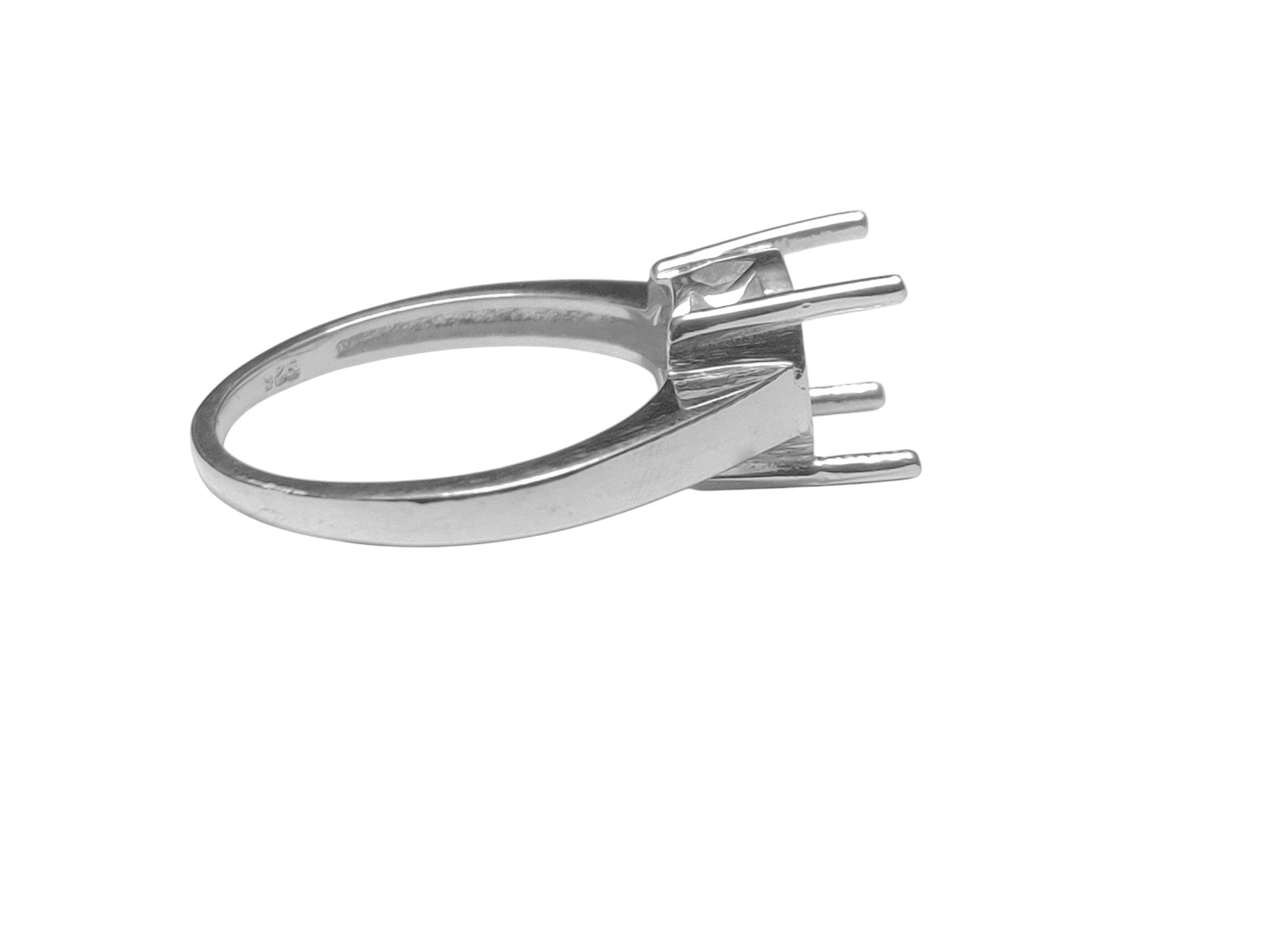 925 Sterling Silver Semi Mount Ring Setting 8 mm Round Semi Mount Setting Ring 8 mm Round Ring Blanks