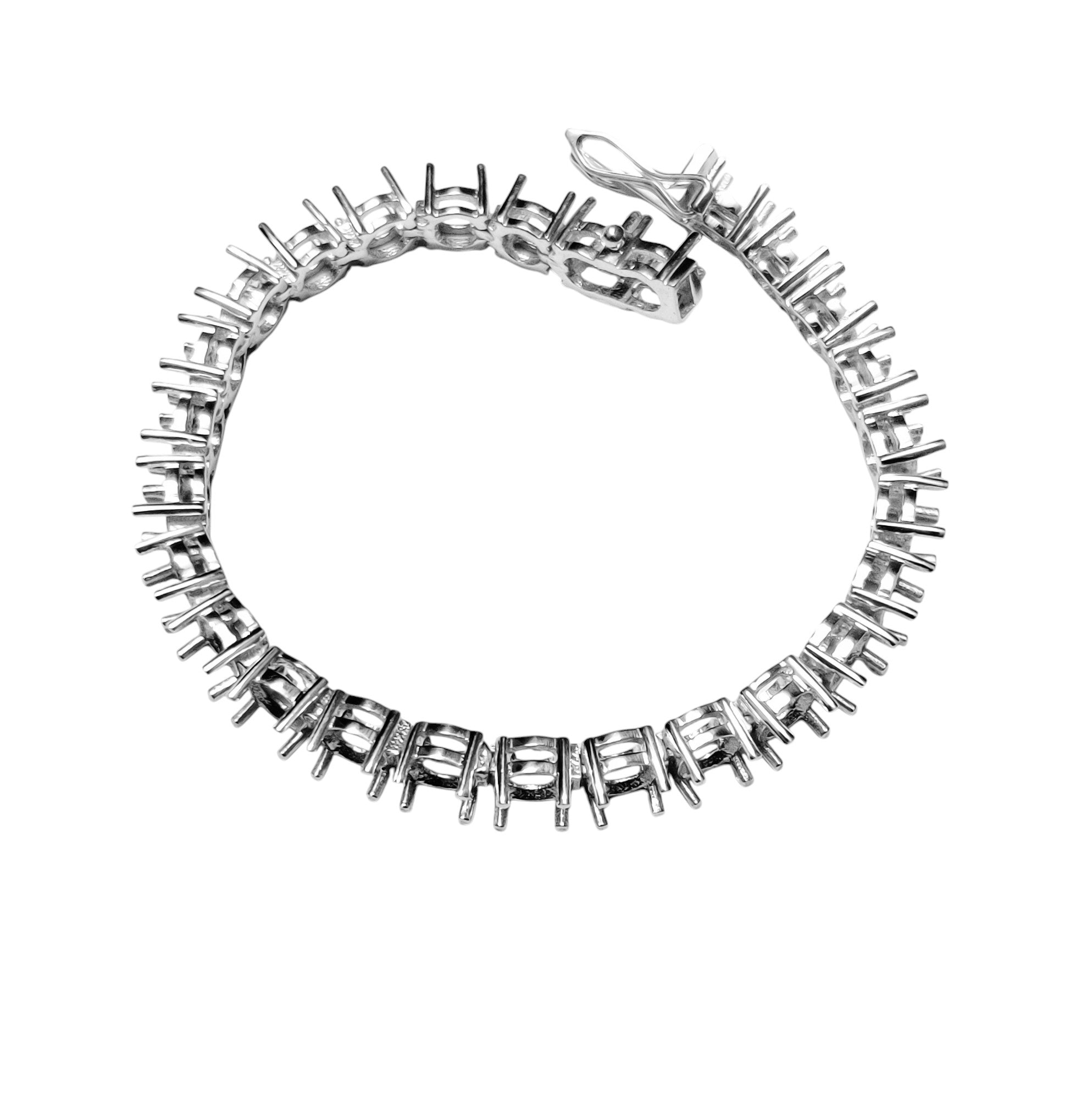 6 mm Round Tennis Bracelet 6 mm Round Semi Mount Bracelet Blank Tennis Bracelet Blanks Silver Bracelet Blank Tennis Chain Bracelet Mounts