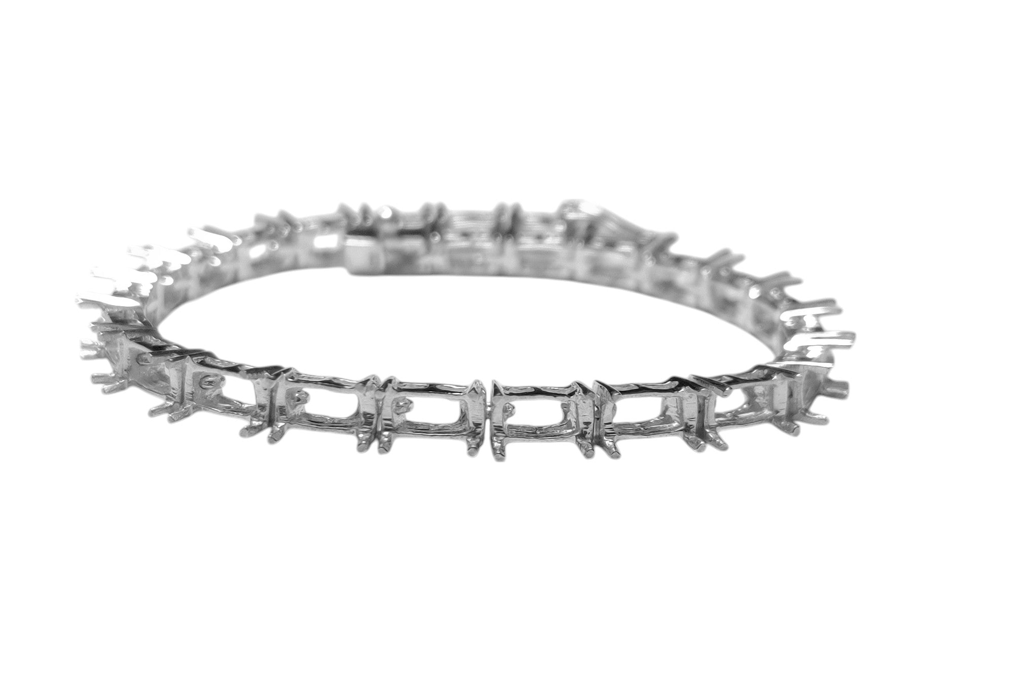 Semi Mount Bracelet 4x6 mm Octagon Bracelet Blank Octagon Sterling Silver Semi Mount Bracelet Silver Bracelet Mounting 6x4 mm Bracelet Blanks