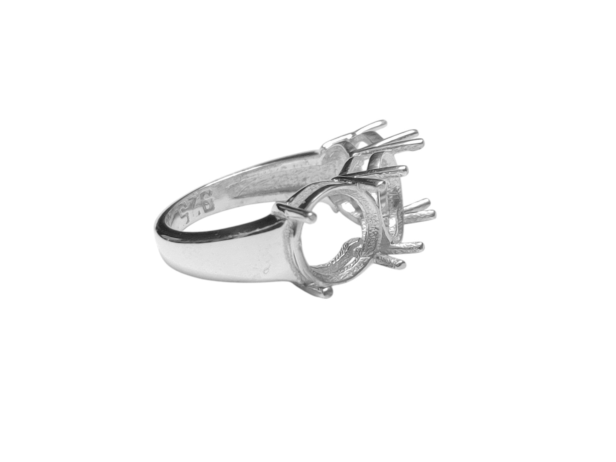 925 Silver Semi Mount Ring setting 6,7,8,9 mm Round Engagement Ring Setting Three Stone Ring Blank Sterling Silver Round Ring Blank Setting
