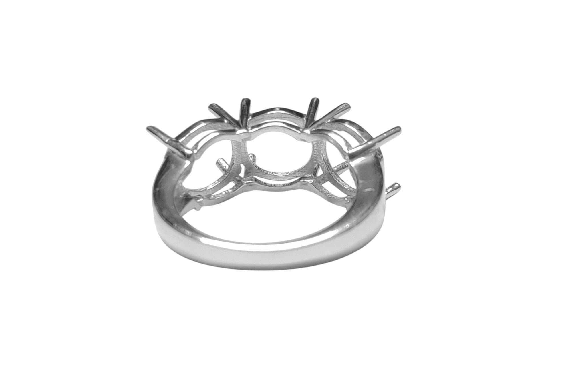 925 Silver Semi Mount Ring setting 6,7,8,9 mm Round Engagement Ring Setting Three Stone Ring Blank Sterling Silver Round Ring Blank Setting