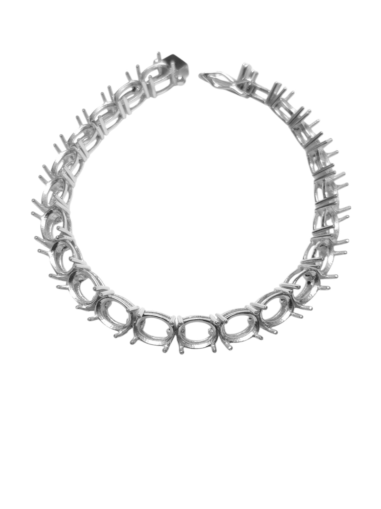 7x9 mm Oval Semi Mount Bracelet Bracelet Blank 9x7 Oval Tennis Bracelet Blanks 925 Silver Bracelet Blank Tennis Chain Bracelet Without Stone Oval Bracelet Moutings