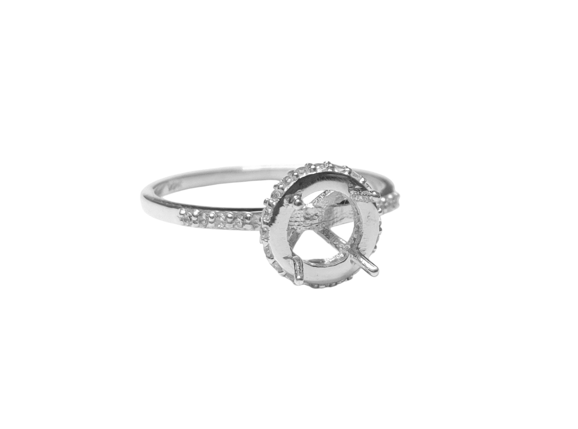 925 Silver Semi Mount Engagement Ring Setting 6,7,8 mm Round Engagement Ring Blanks  Semi Mount Engagement Ring Setting