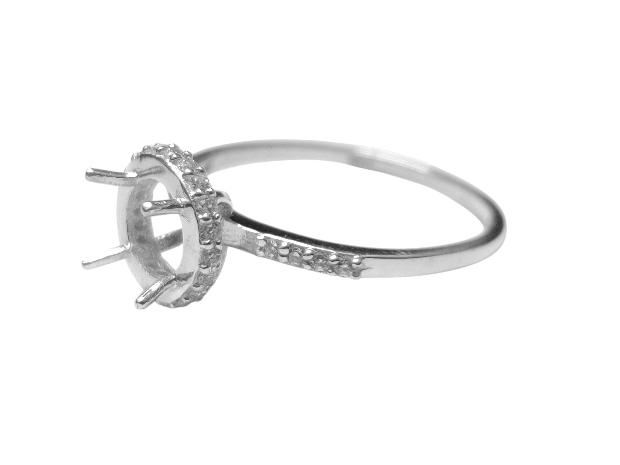 925 Silver Semi Mount Engagement Ring Setting 6,7,8 mm Round Engagement Ring Blanks  Semi Mount Engagement Ring Setting