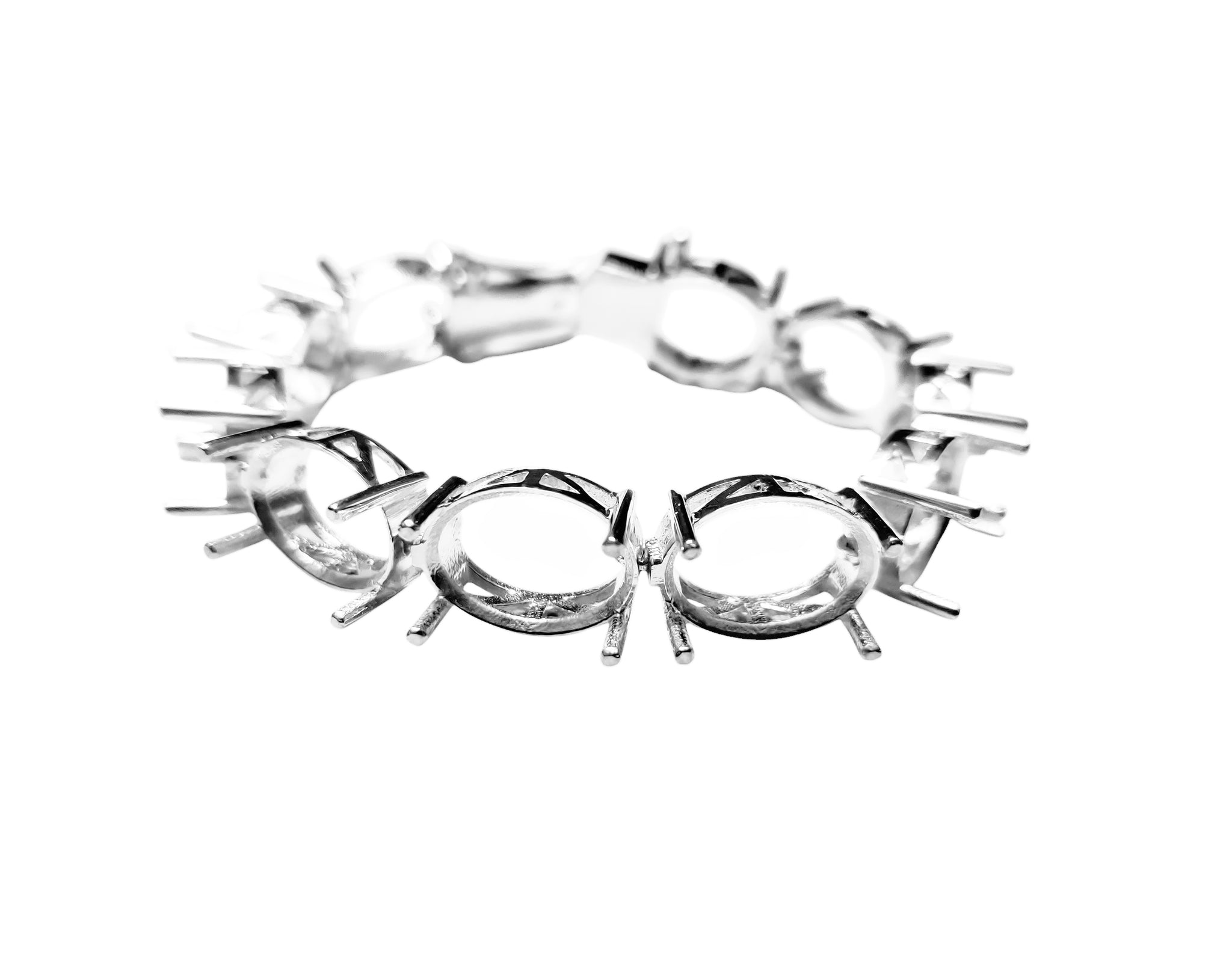 Semi Mount Bracelet 12x16 mm Oval Bracelet Blank Sterling Silver Semi Mount Bracelet Silver Bracelet Blank Big Stone Bracelet Moutings