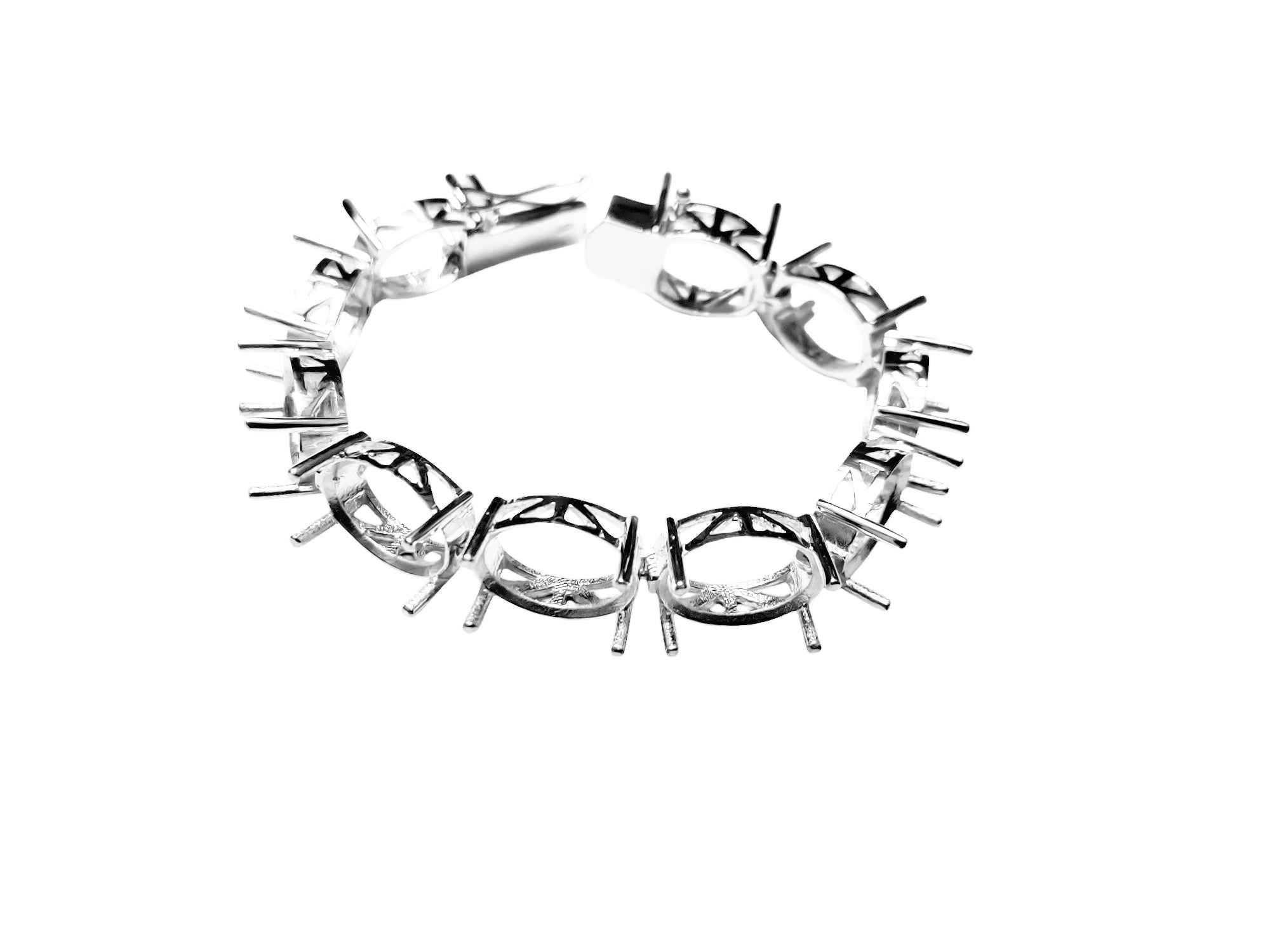 Semi Mount Bracelet 12x16 mm Oval Bracelet Blank Sterling Silver Semi Mount Bracelet Silver Bracelet Blank Big Stone Bracelet Moutings