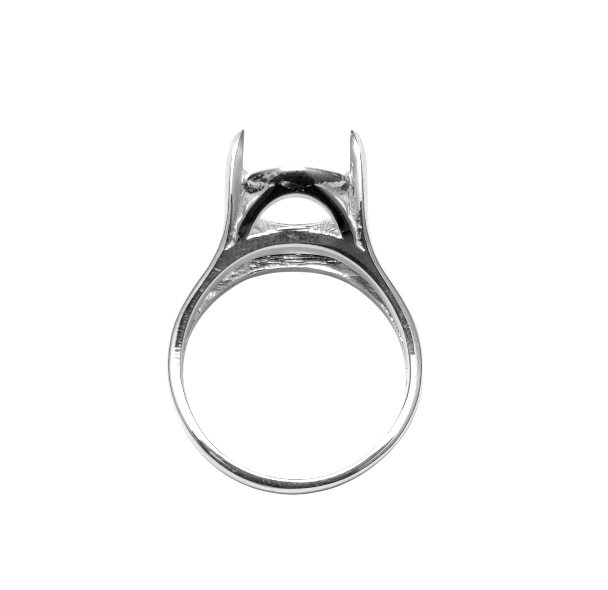 Semi Mount Ring 12x16 mm Oval Semi Mount Ring Setting 12x16 mm Oval Silver Ring Blanks Sterling Silver Semi Mount Engagement Ring Setting