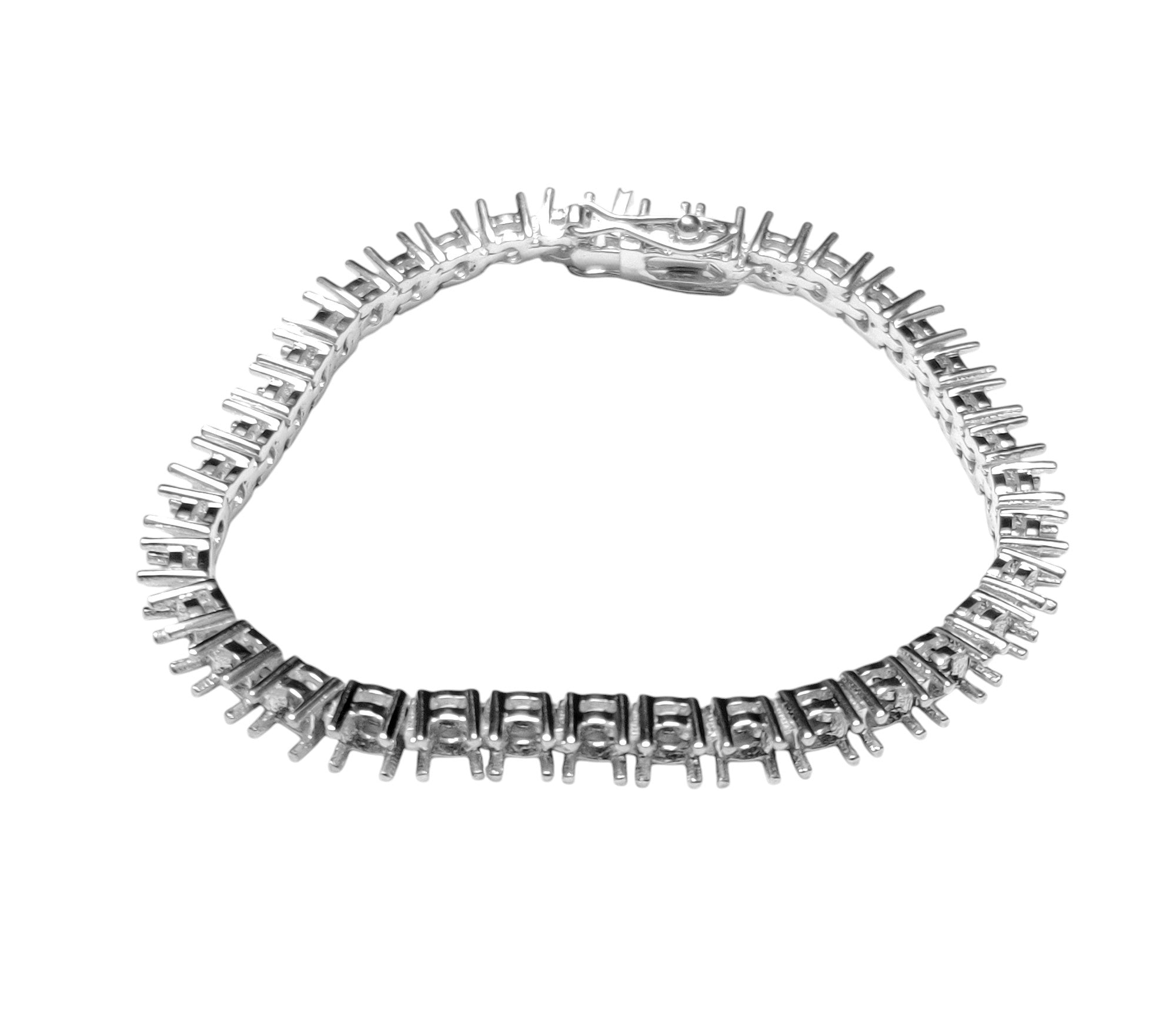 3 mm Round Bracelet Blanks Sterling Silver Round Bracelet Mountings 3 mm Round Tennis Bracelet Mountings Unisex Semi Mount Bracelet For Her