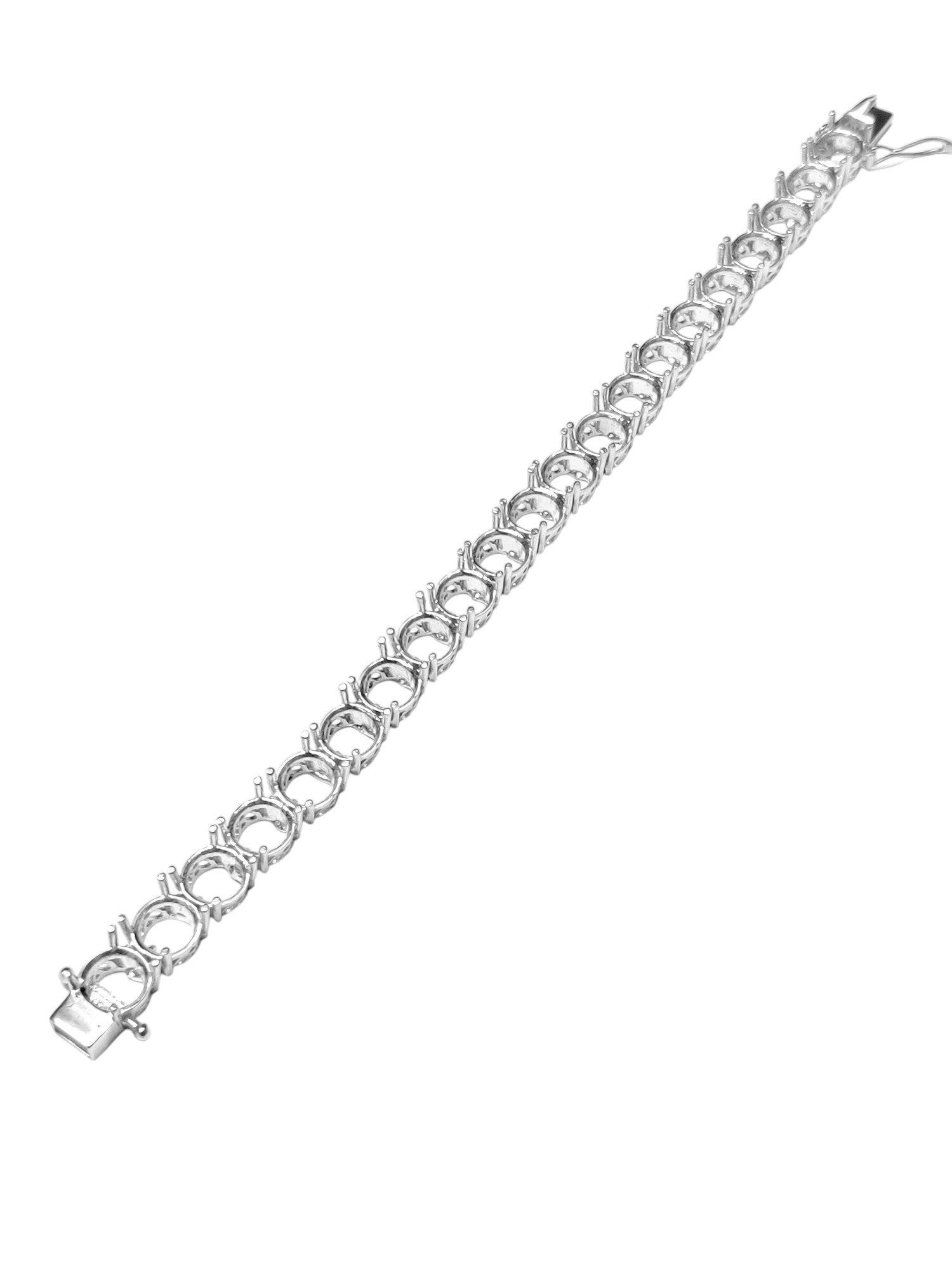 Semi Mount Bracelet 8 mm Round Bracelet Blank Round Silver Semi Mount Bracelet Silver Bracelet Blank Tennis Bracelet Mounts