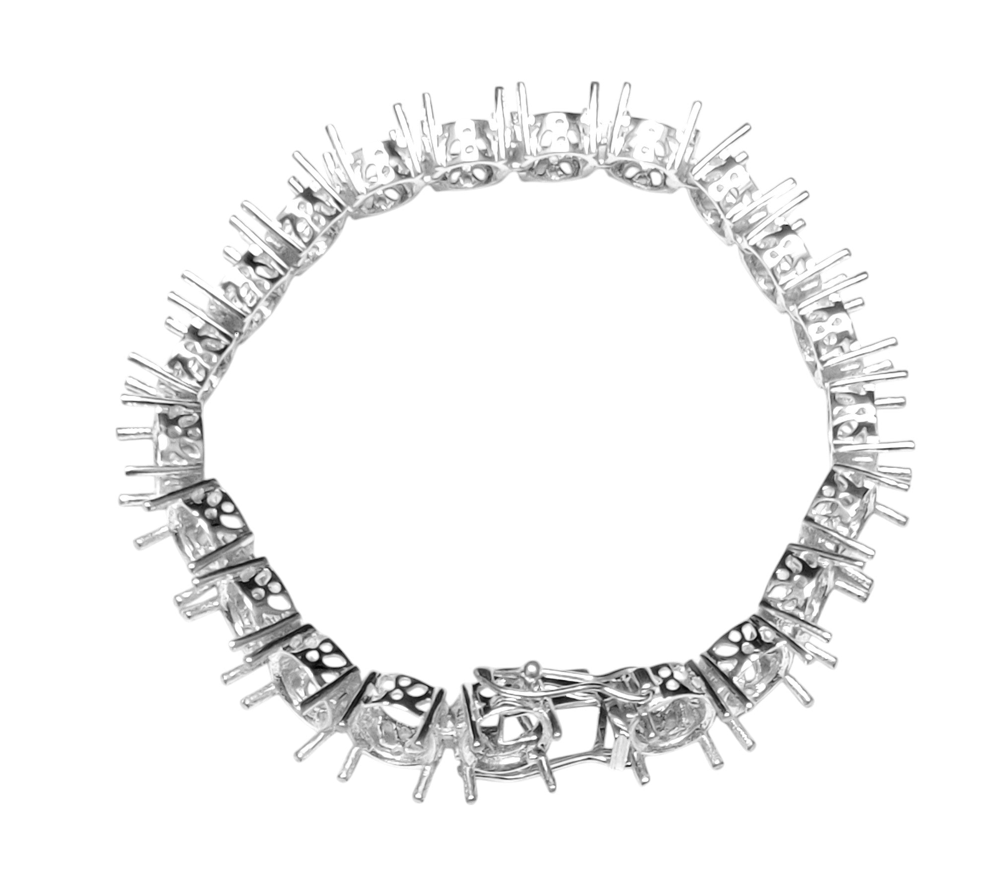 Semi Mount Bracelet 8 mm Round Bracelet Blank Round Silver Semi Mount Bracelet Silver Bracelet Blank Tennis Bracelet Mounts