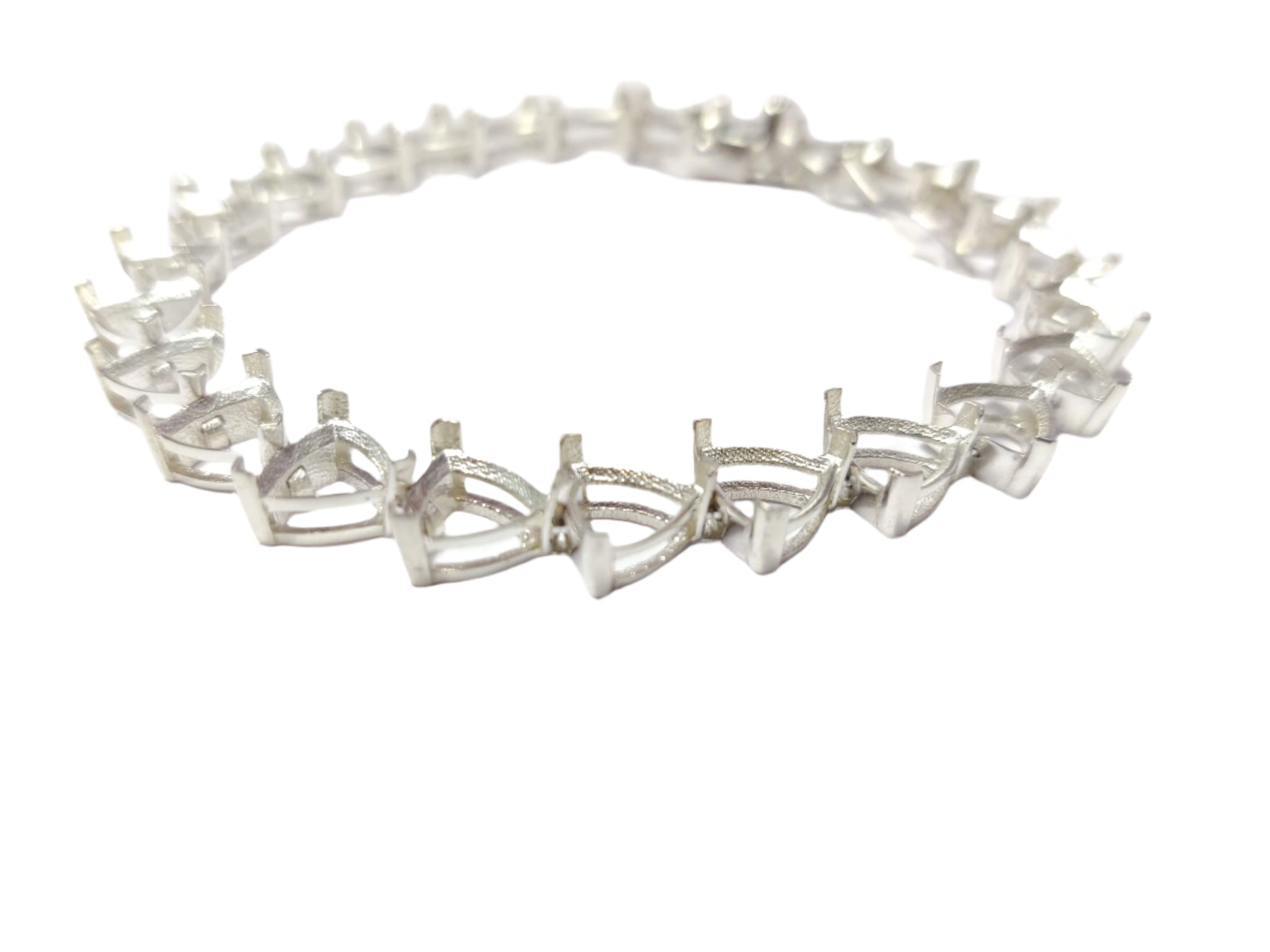 Semi Mount Bracelet 5 mm Trillion Bracelet Blank Tennis Bracelet Blank Semi Mount Bracelet Silver Bracelet Blanks Tennis Bracelet Mountings