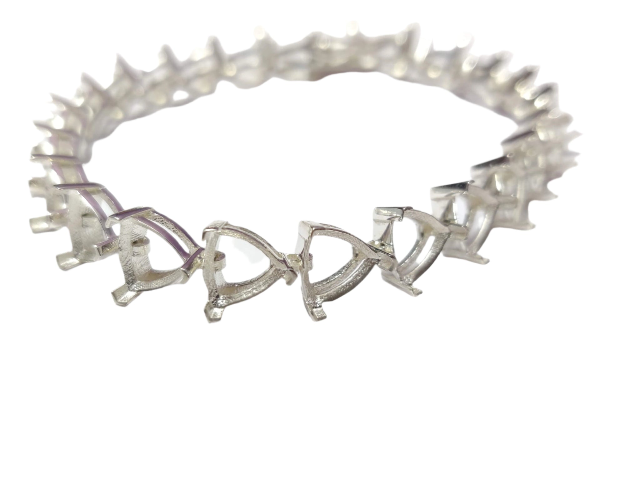 Semi Mount Bracelet 5 mm Trillion Bracelet Blank Tennis Bracelet Blank Semi Mount Bracelet Silver Bracelet Blanks Tennis Bracelet Mountings