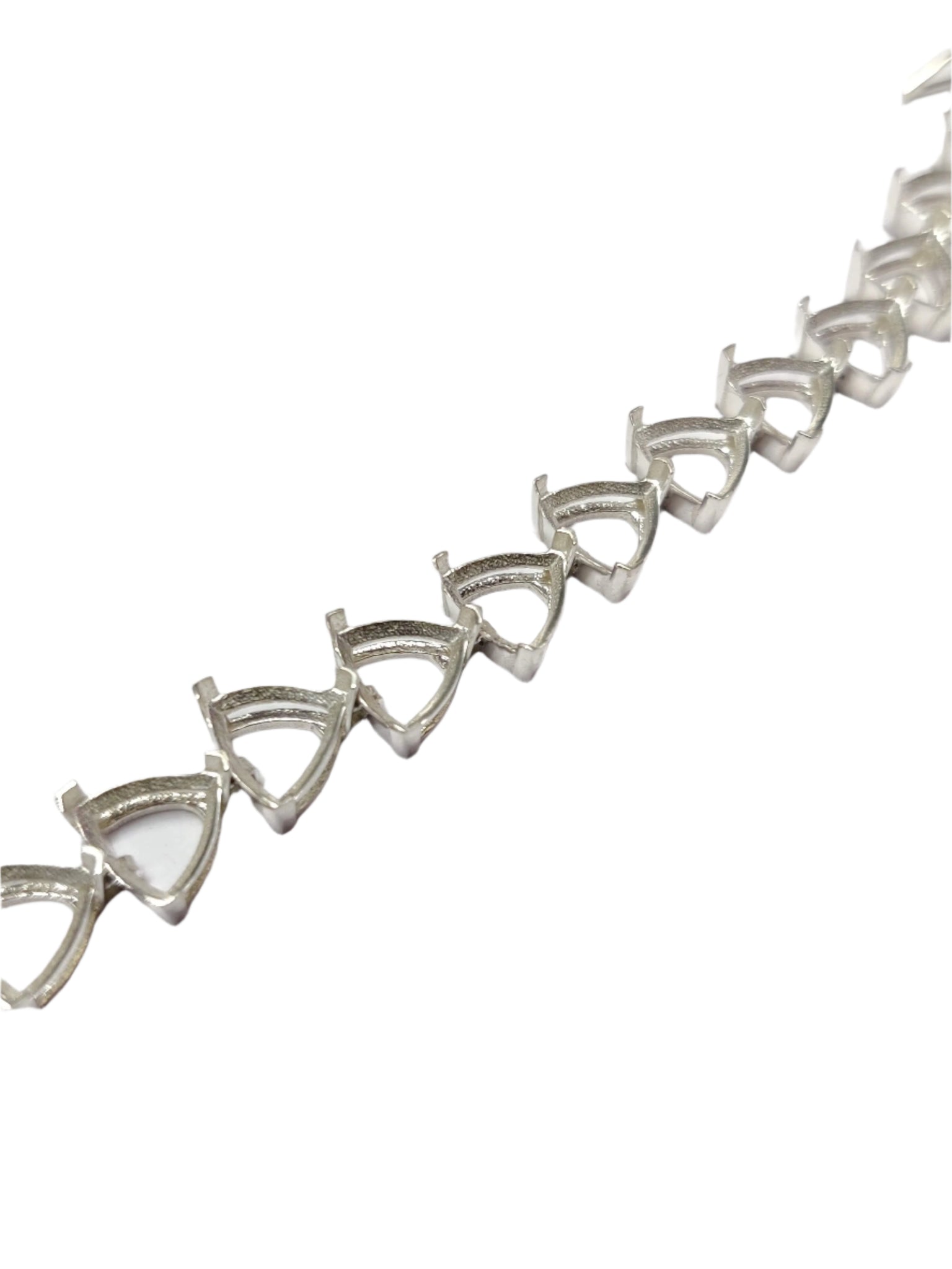 Semi Mount Bracelet 5 mm Trillion Bracelet Blank Tennis Bracelet Blank Semi Mount Bracelet Silver Bracelet Blanks Tennis Bracelet Mountings