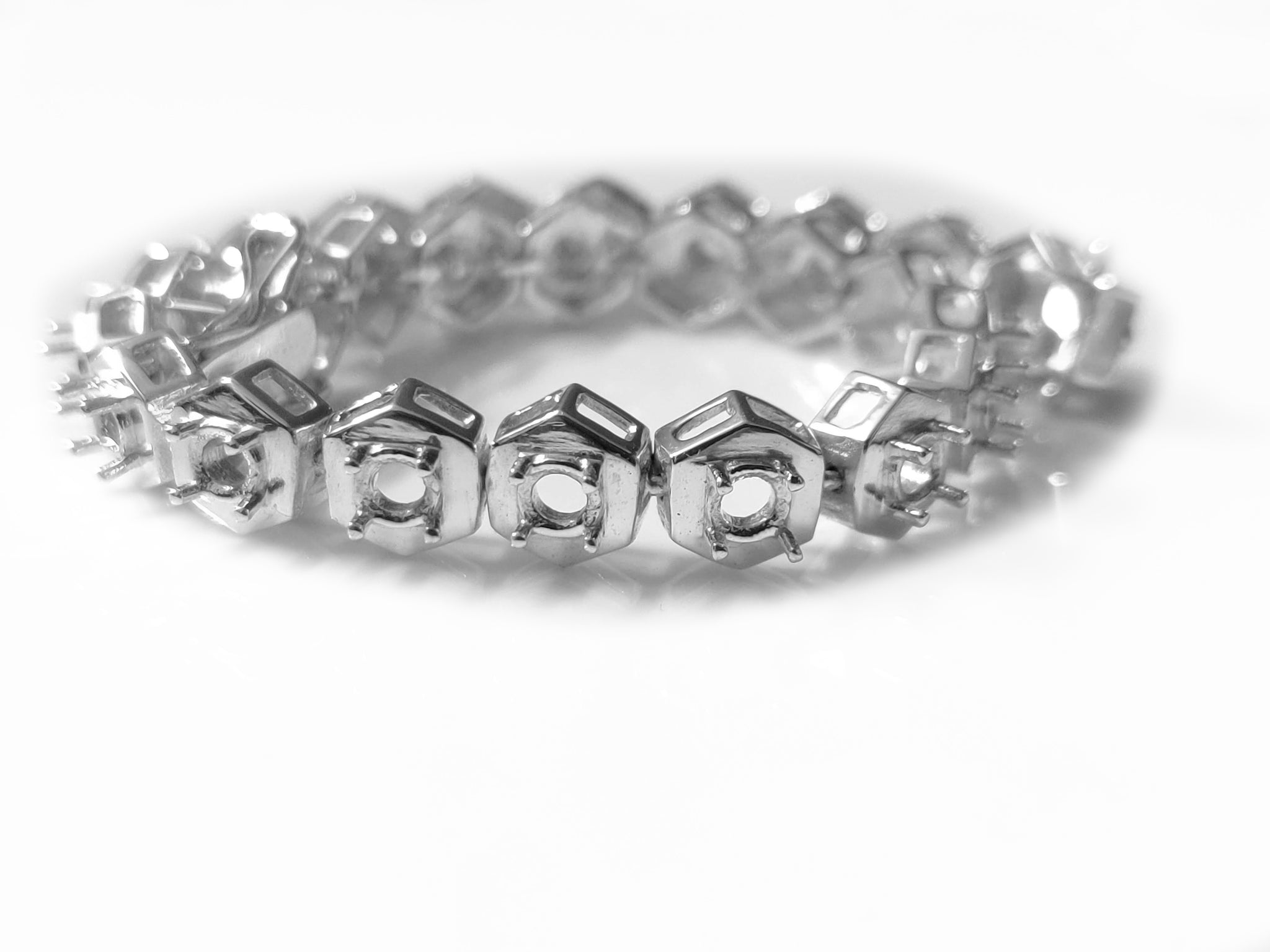 4 mm Round Bracelet Blank Designer Solid Silver Bracelet Blank Semi Mount Bracelet Silver Bracelet Blanks Tennis Bracelet Mountings