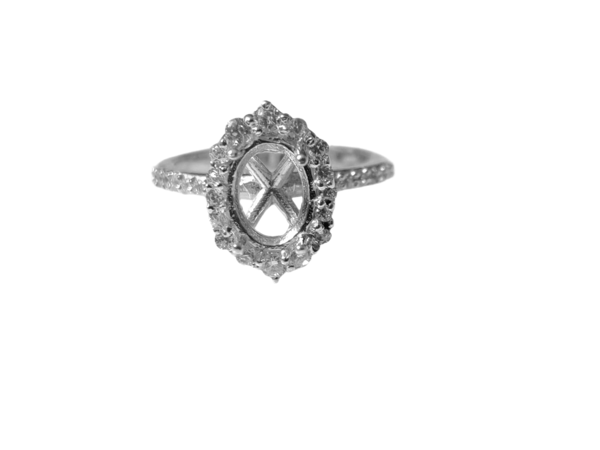 7x9 mm oval Semi Mount Engagement Ring Blanks 7x9 mm oval Semi Mount Ring Setting Large Oval Ring Setting 925 Silver Ring Blank Setting