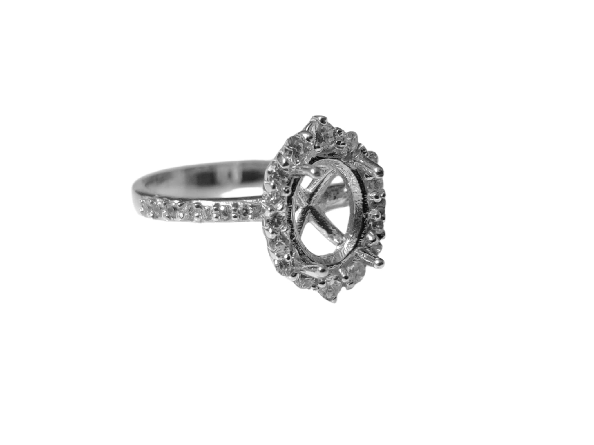 7x9 mm oval Semi Mount Engagement Ring Blanks 7x9 mm oval Semi Mount Ring Setting Large Oval Ring Setting 925 Silver Ring Blank Setting