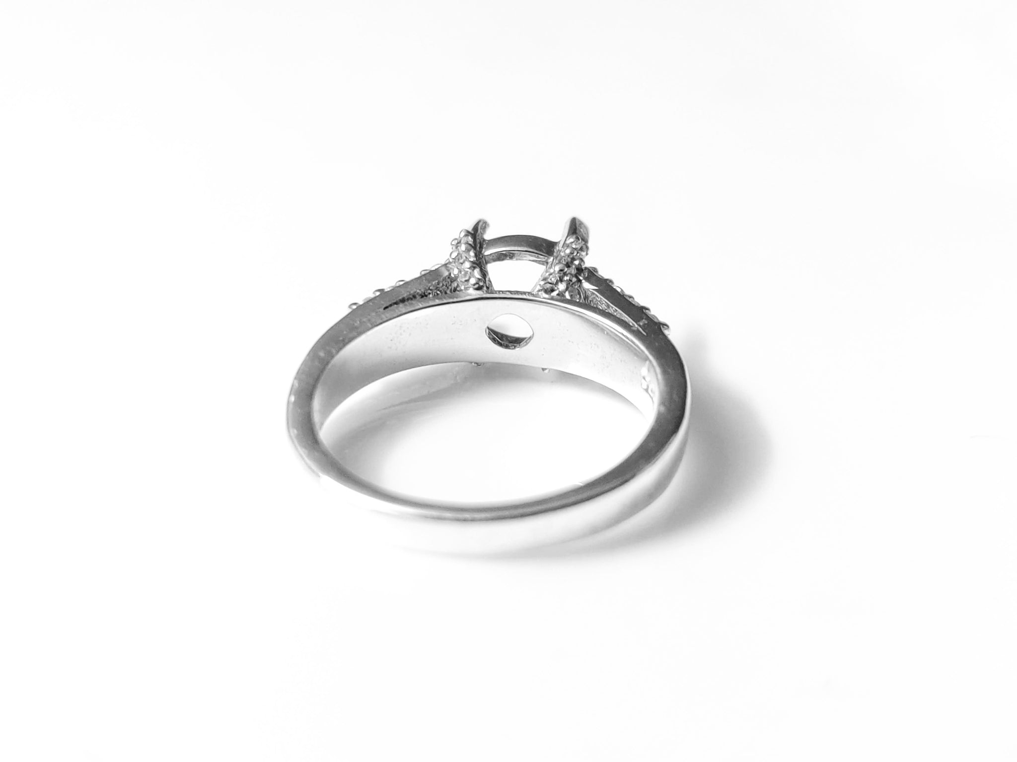 7 mm Round Semi Mount Engagement Ring Blanks 7 mm Round Semi Mount Ring Setting Large Round Ring Setting 925 Silver Ring Blank Setting
