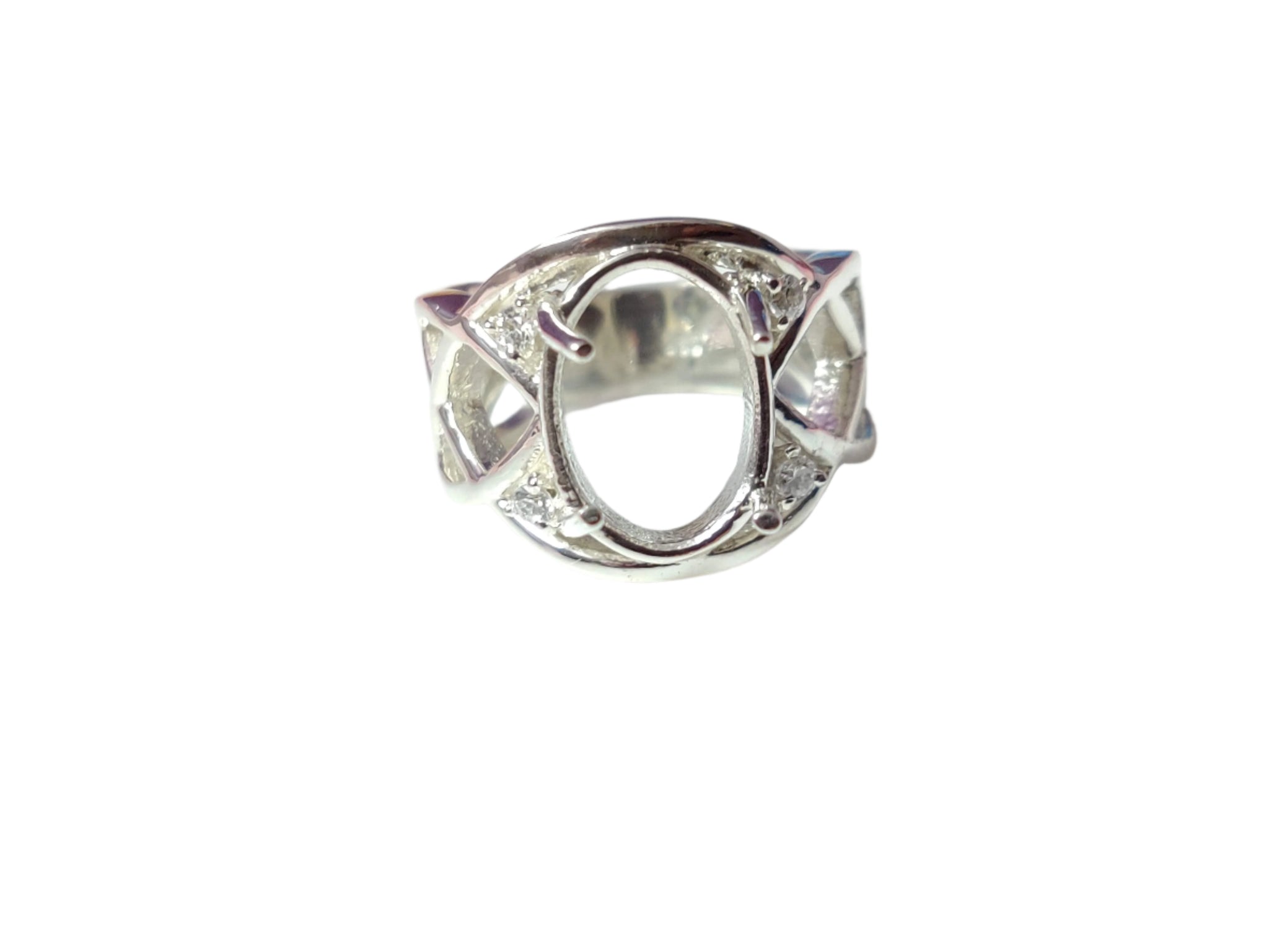 10x14 mm oval Semi Mount Engagement Ring Blanks 10x14 mm oval Semi Mount Ring Setting Large Oval Ring Setting 925 Silver Ring Blank Setting