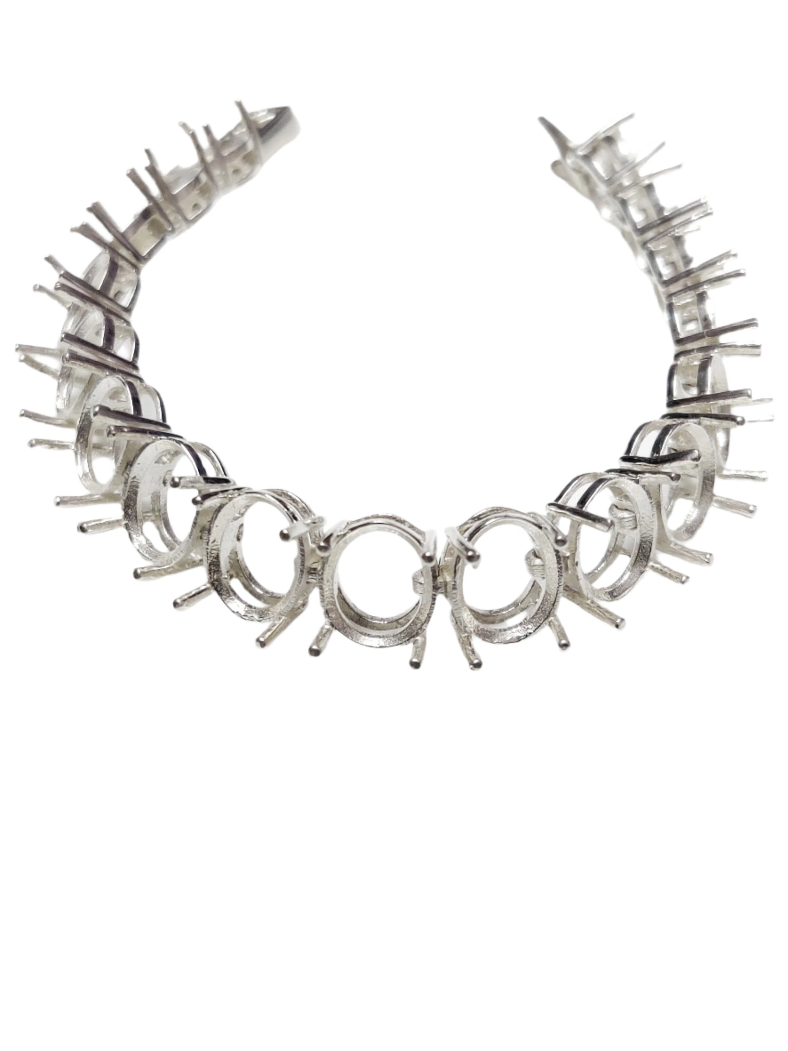 10x12 mm Oval Bracelet Blank Designer Solid Silver Bracelet Blank Semi Mount Bracelet Silver Bracelet Blank Tennis Bracelet Mounting