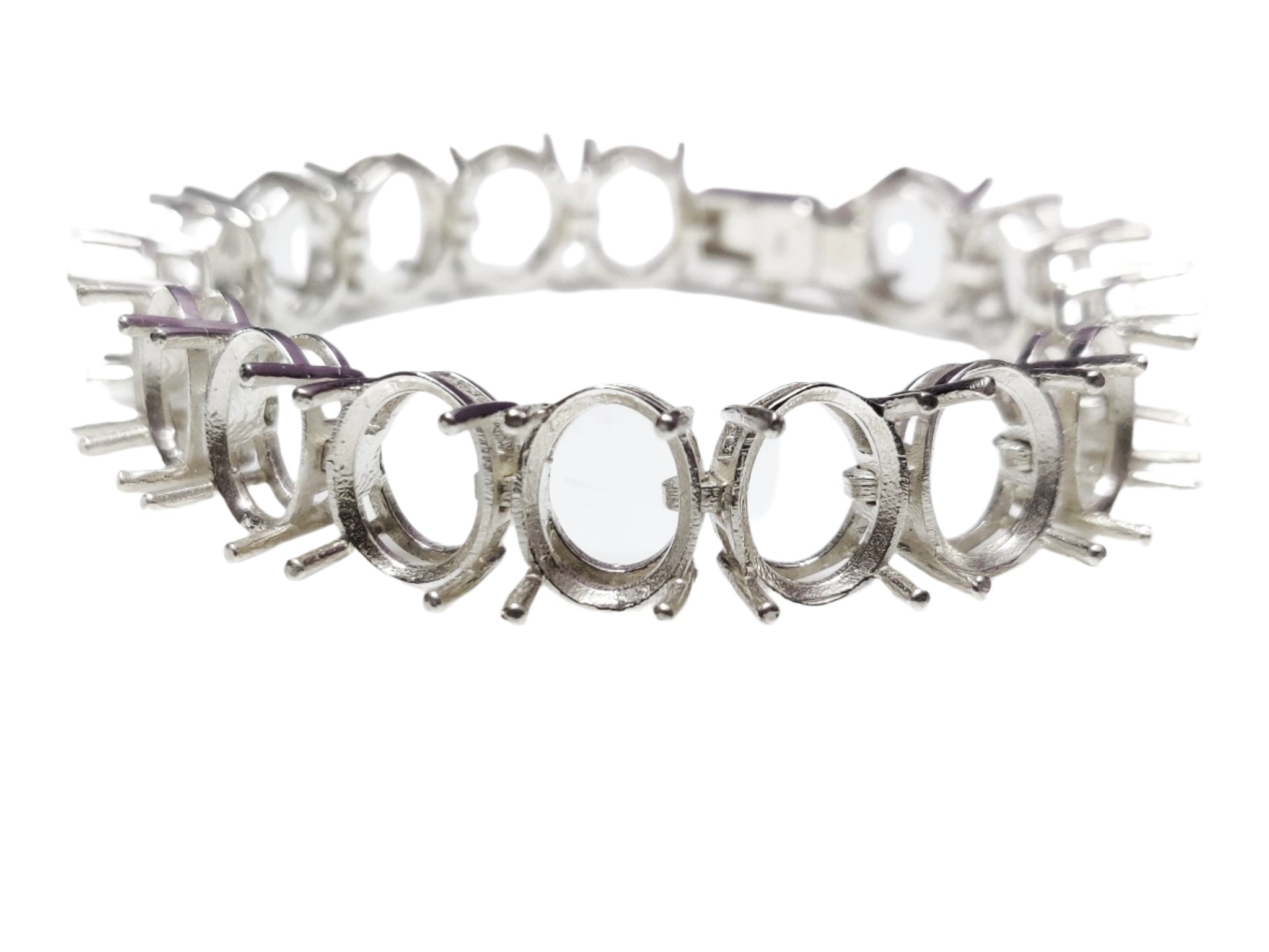 10x12 mm Oval Bracelet Blank Designer Solid Silver Bracelet Blank Semi Mount Bracelet Silver Bracelet Blank Tennis Bracelet Mounting