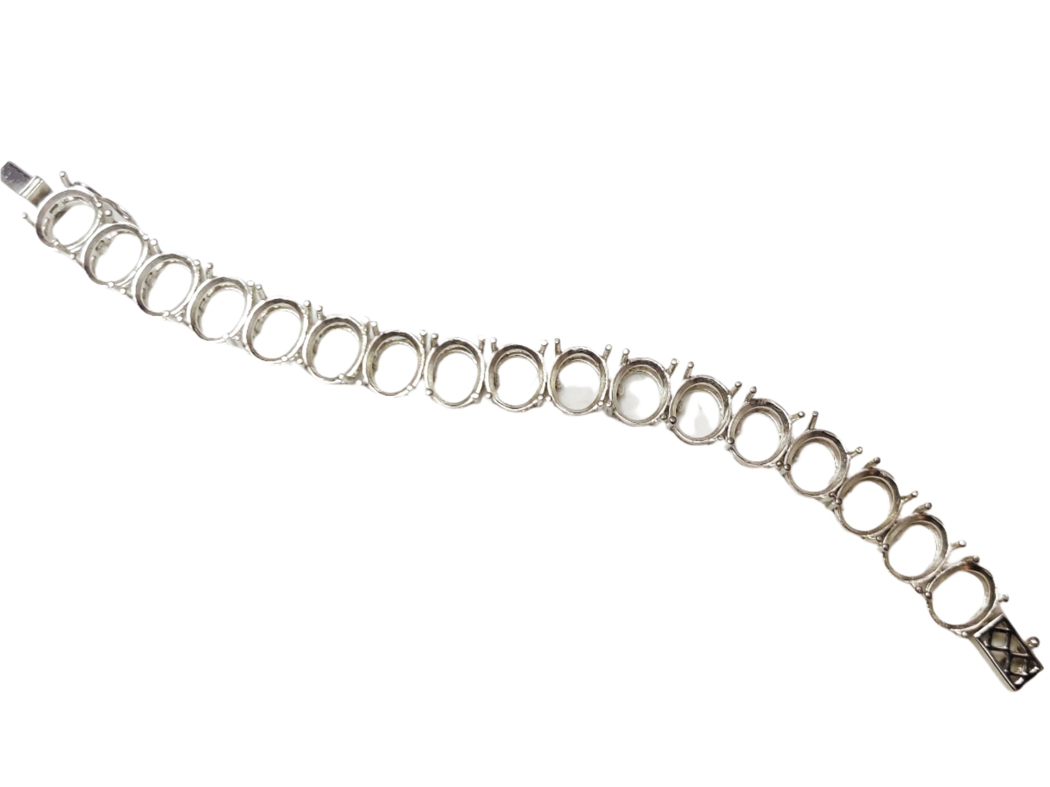 10x12 mm Oval Bracelet Blank Designer Solid Silver Bracelet Blank Semi Mount Bracelet Silver Bracelet Blank Tennis Bracelet Mounting