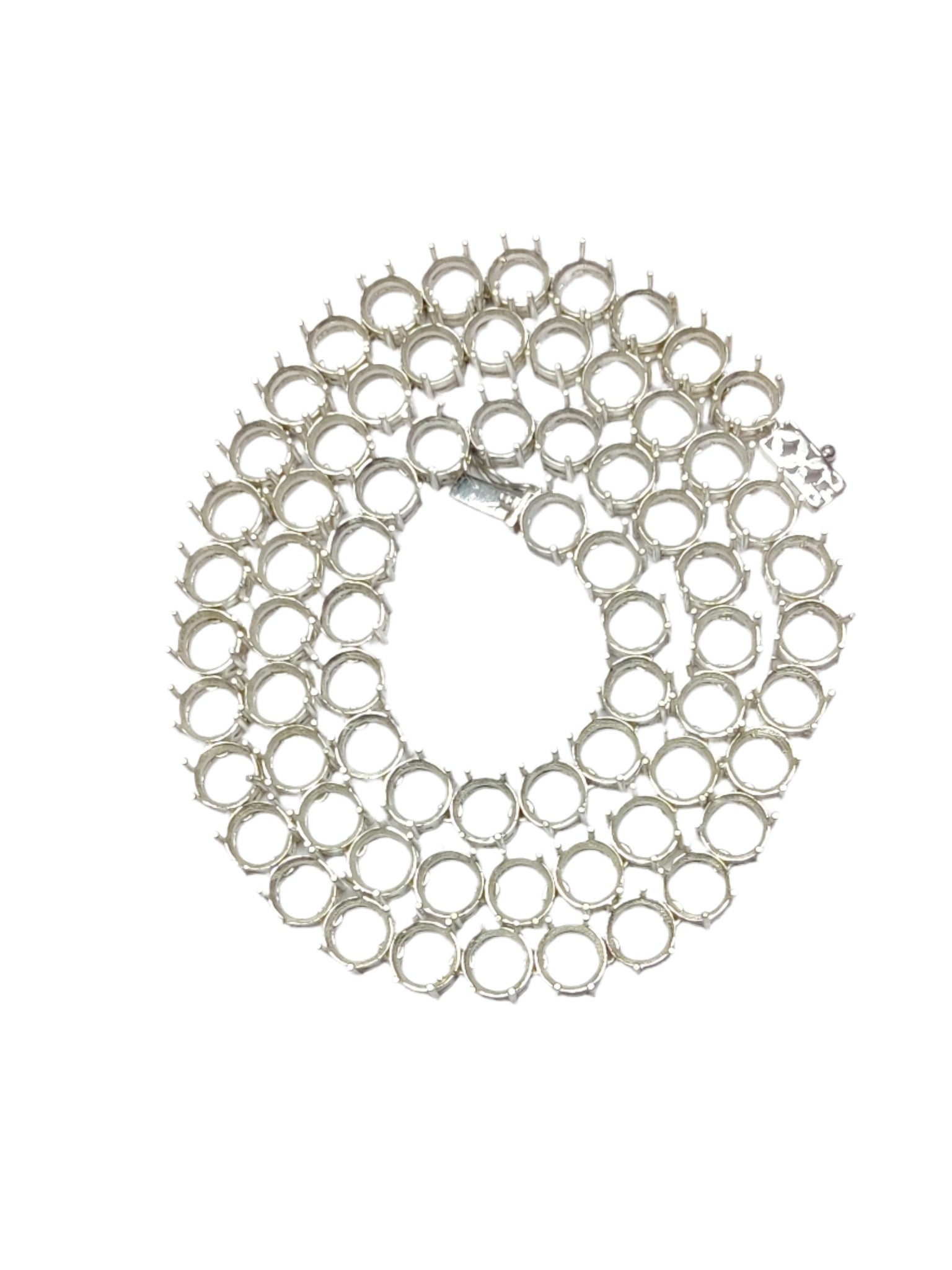 4 mm Round Tennis Chain Mounting 925 Silver 4 mm Tennis Necklace Mount 4 mm Round Semi Mount Chain Setting 4 mm Tennis Chain Blanks