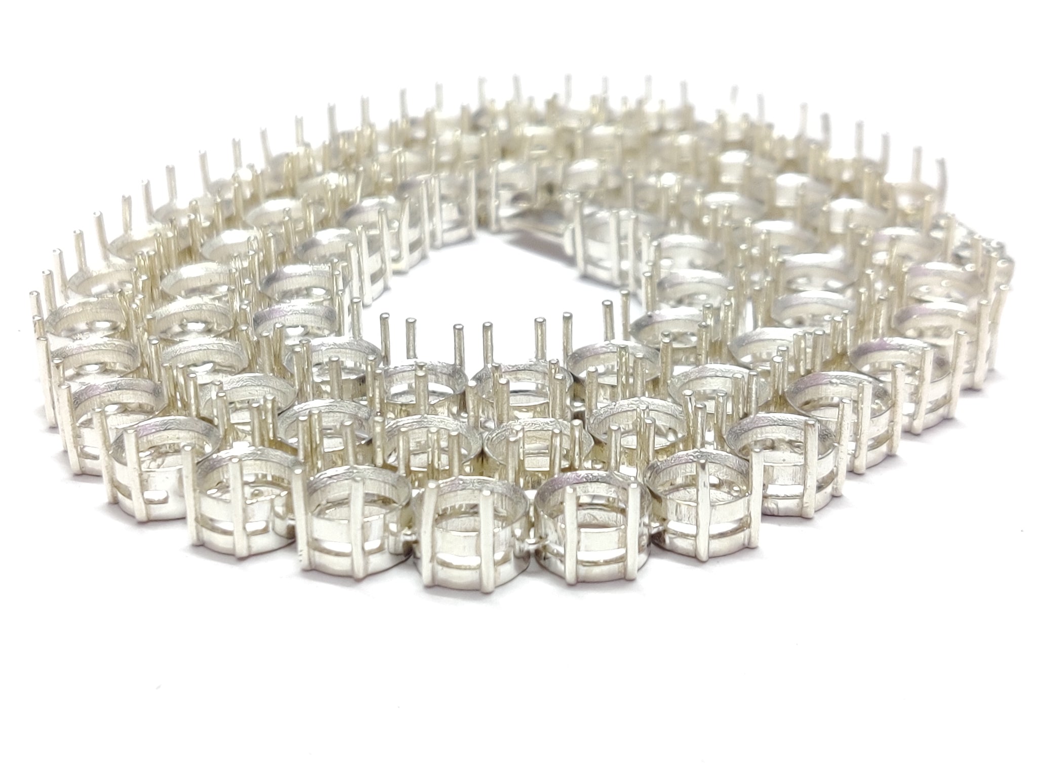 4 mm Round Tennis Chain Mounting 925 Silver 4 mm Tennis Necklace Mount 4 mm Round Semi Mount Chain Setting 4 mm Tennis Chain Blanks