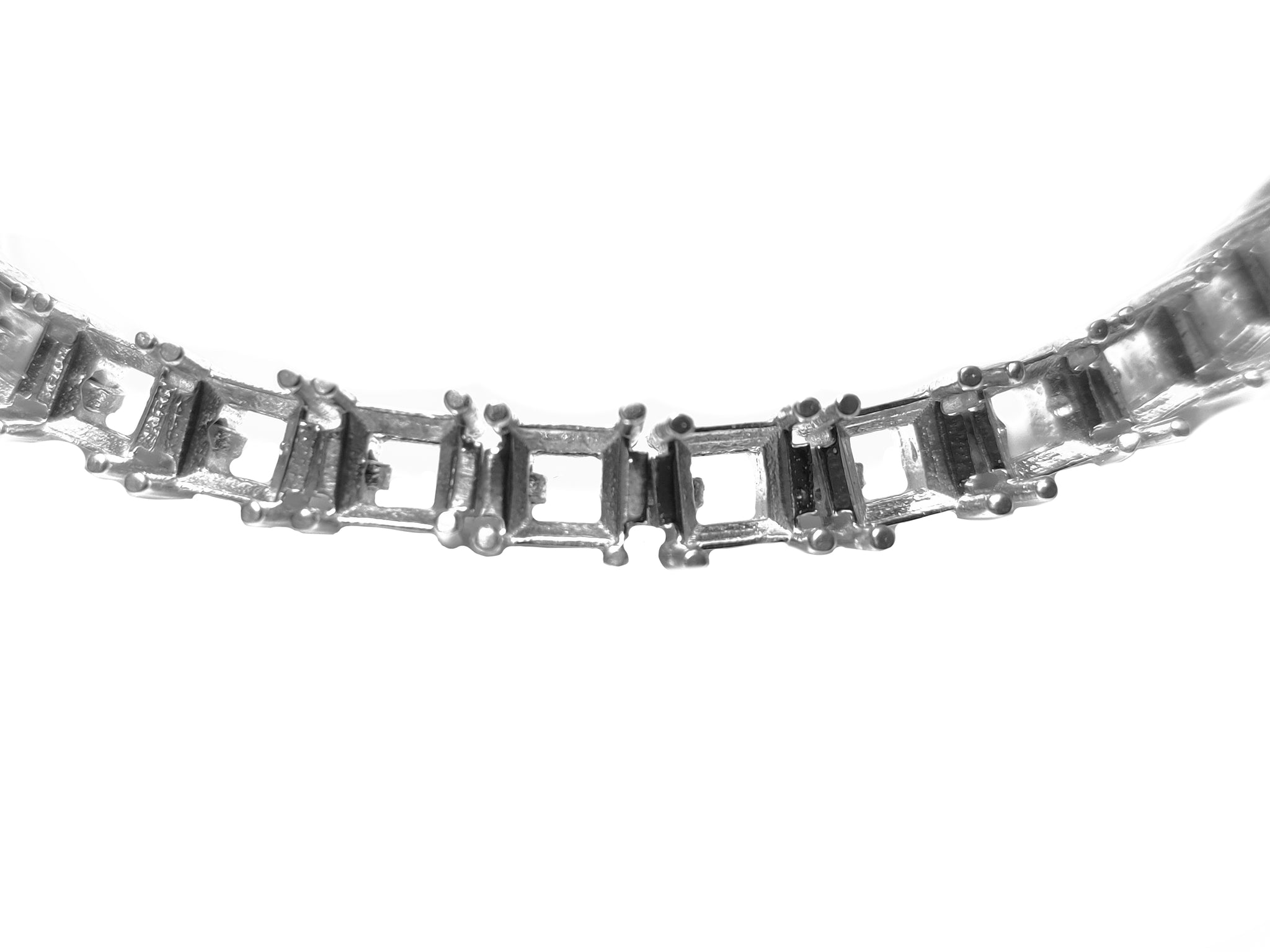 6 mm Square Bracelet Mountings 925 Silver 6 mm Square Tennis Bracelet Mountings 6 mm Square Tennis Bracelet Blank Silver Semi Mount Bracelet