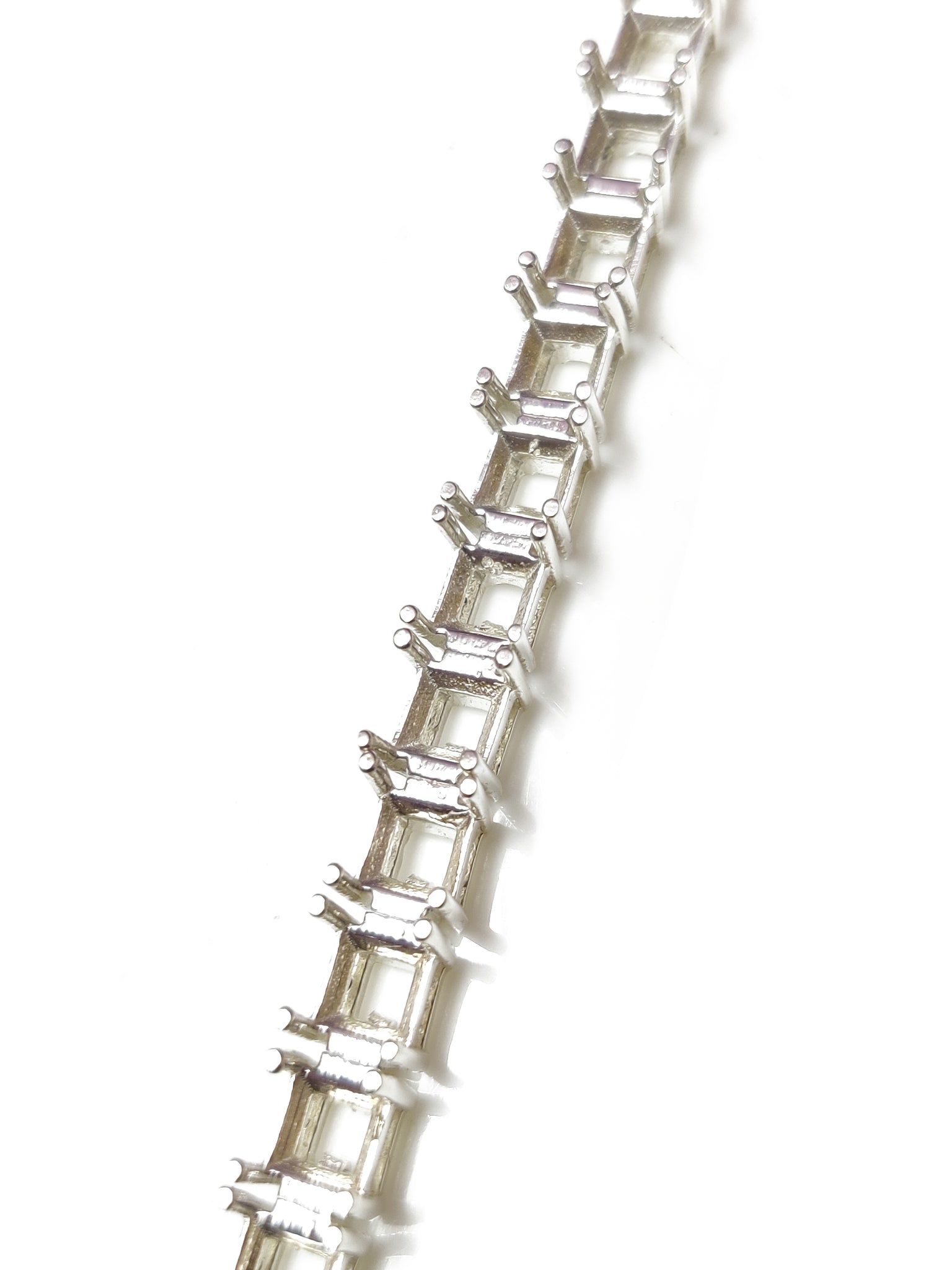 5 mm Square Bracelet Mountings 925 Silver 5 mm Square Tennis Bracelet Mountings 5 mm Square Tennis Bracelet Blank Silver Semi Mount Bracelet