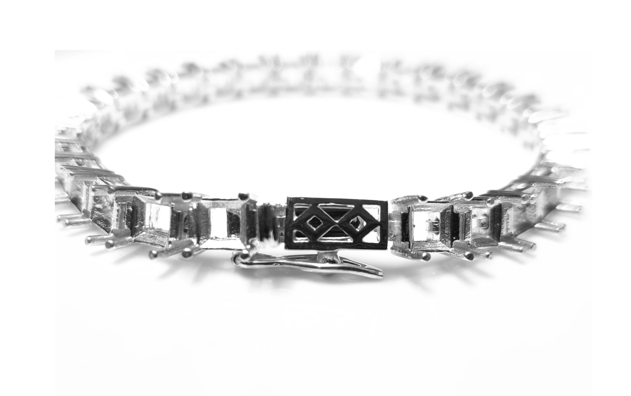 5 mm Square Bracelet Mountings 925 Silver 5 mm Square Tennis Bracelet Mountings 5 mm Square Tennis Bracelet Blank Silver Semi Mount Bracelet