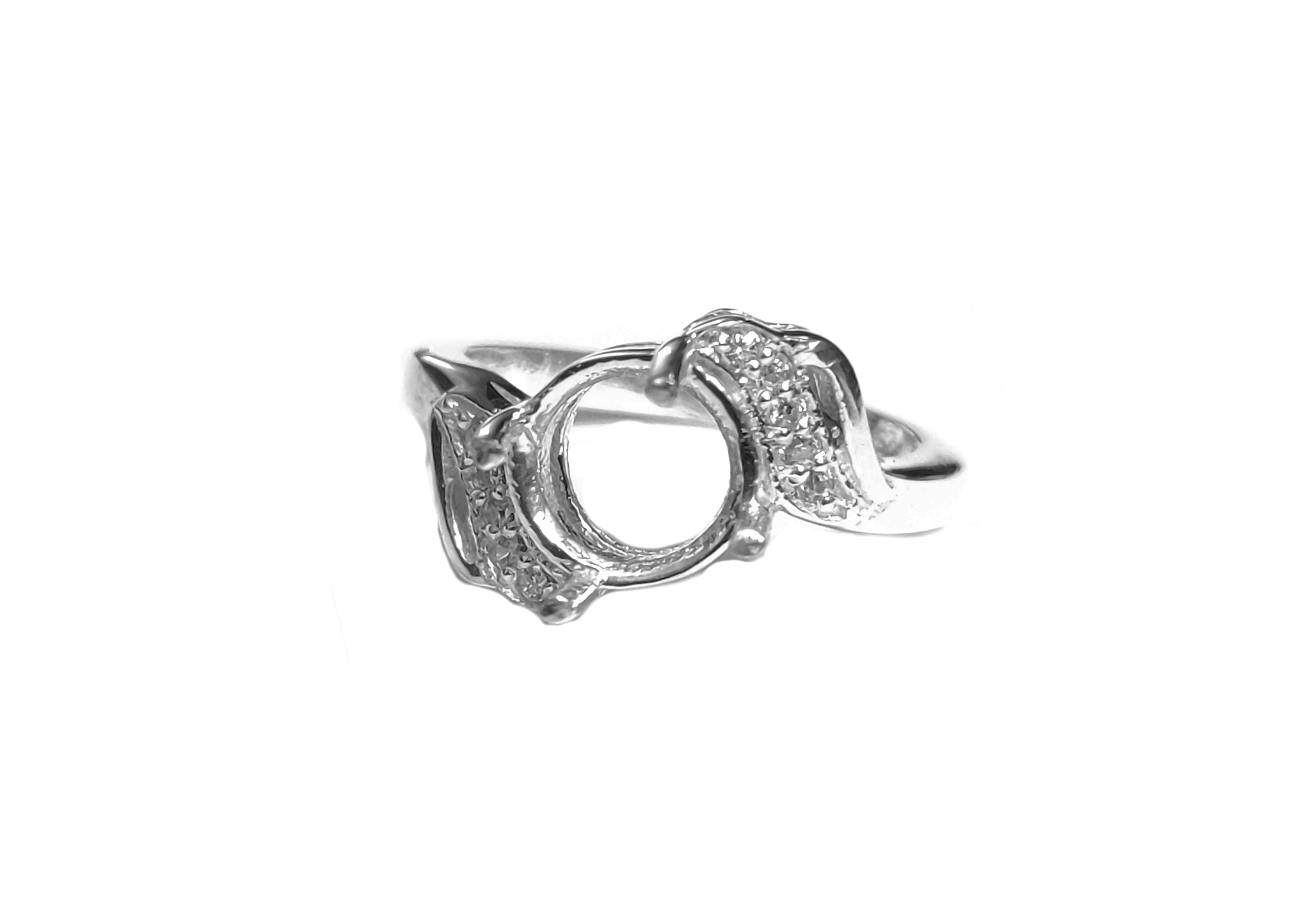 8 mm Round Ring Blanks 925 Silver Ring Blank Setting Without Stone 925 Solid Silver 8 mm Round Semi Mount Ring Setting
