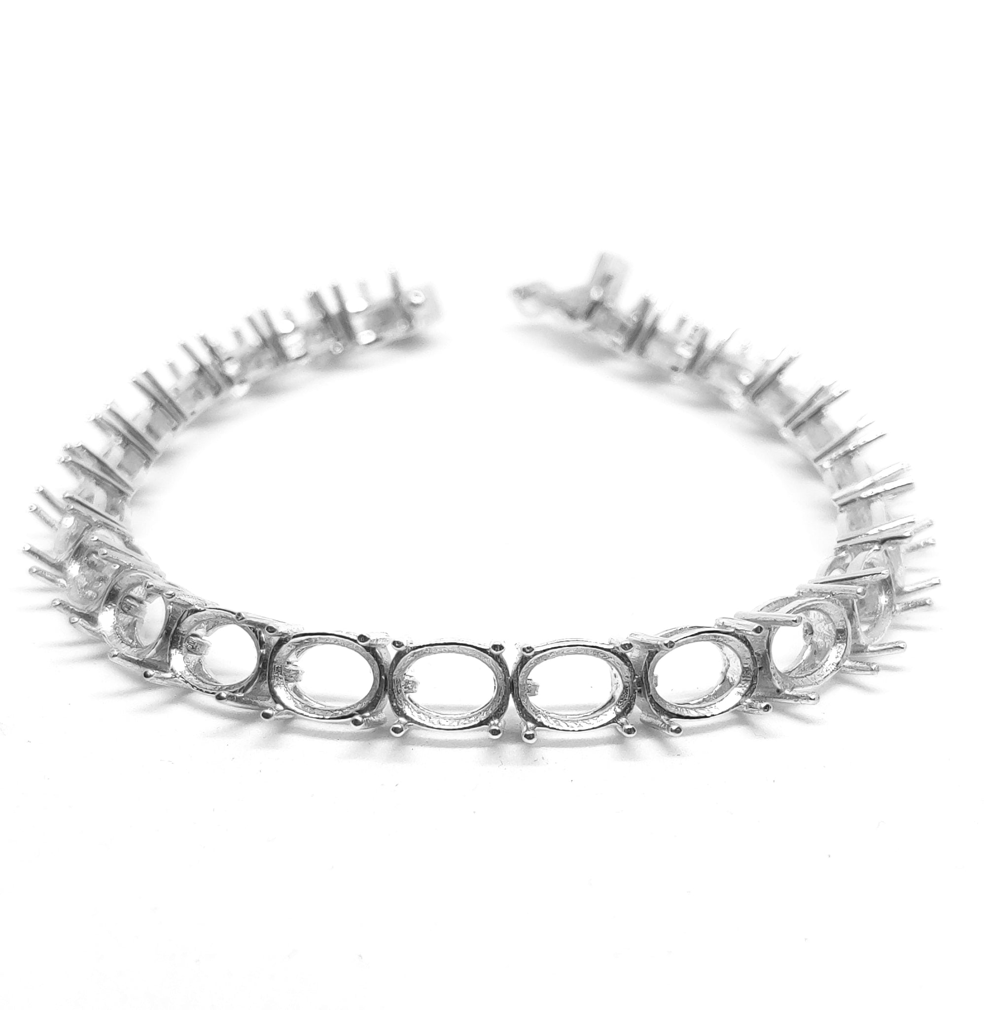4x6 mm Oval Semi Mount Bracelet Bracelet Blank Oval Tennis Bracelet Blanks 925 Silver Bracelet Blank Tennis Chain Bracelet Without Stone 4x6 mm Oval Bracelet Setting