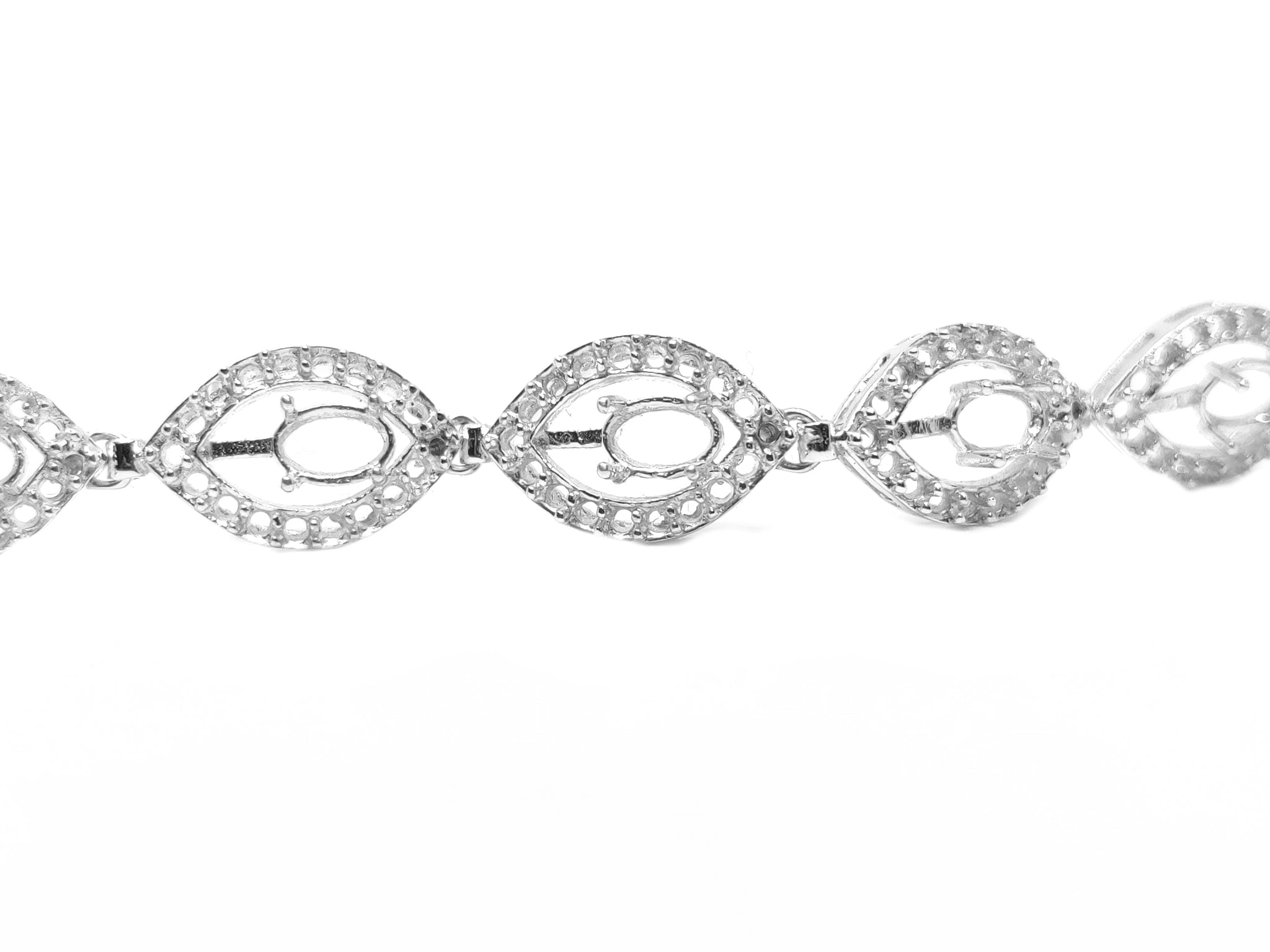 Silver 4x6 mm oval Designer Bracelet 925 Silver Oval Semi Mount Bracelet Sterling Silver Oval Bracelet Blanks
