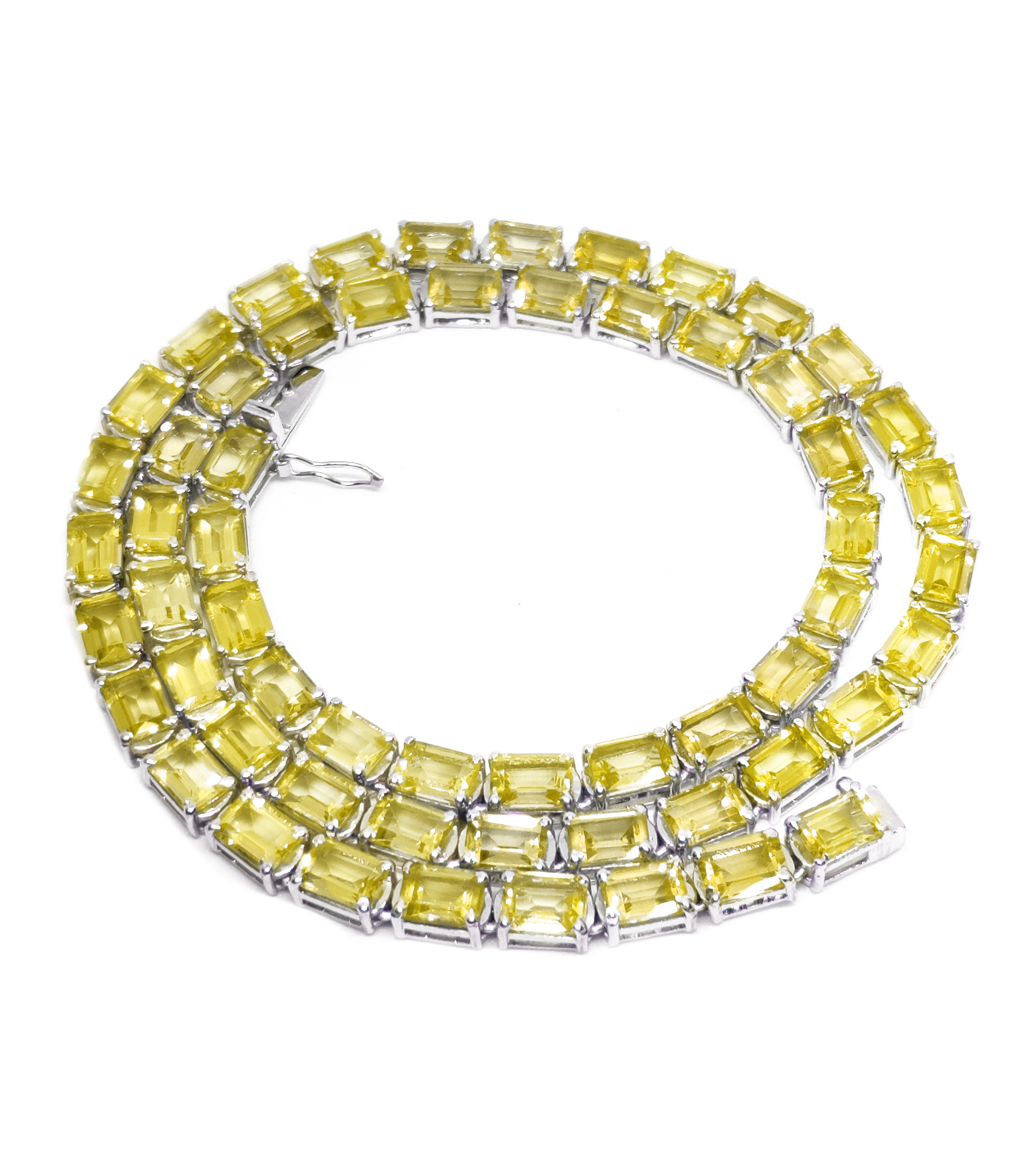 Citrine Mens Necklace Natural Citrine Mens Tennis Necklace Octagon Citrine Mens Tennis Chain 925 Solid Silver Mens Chain