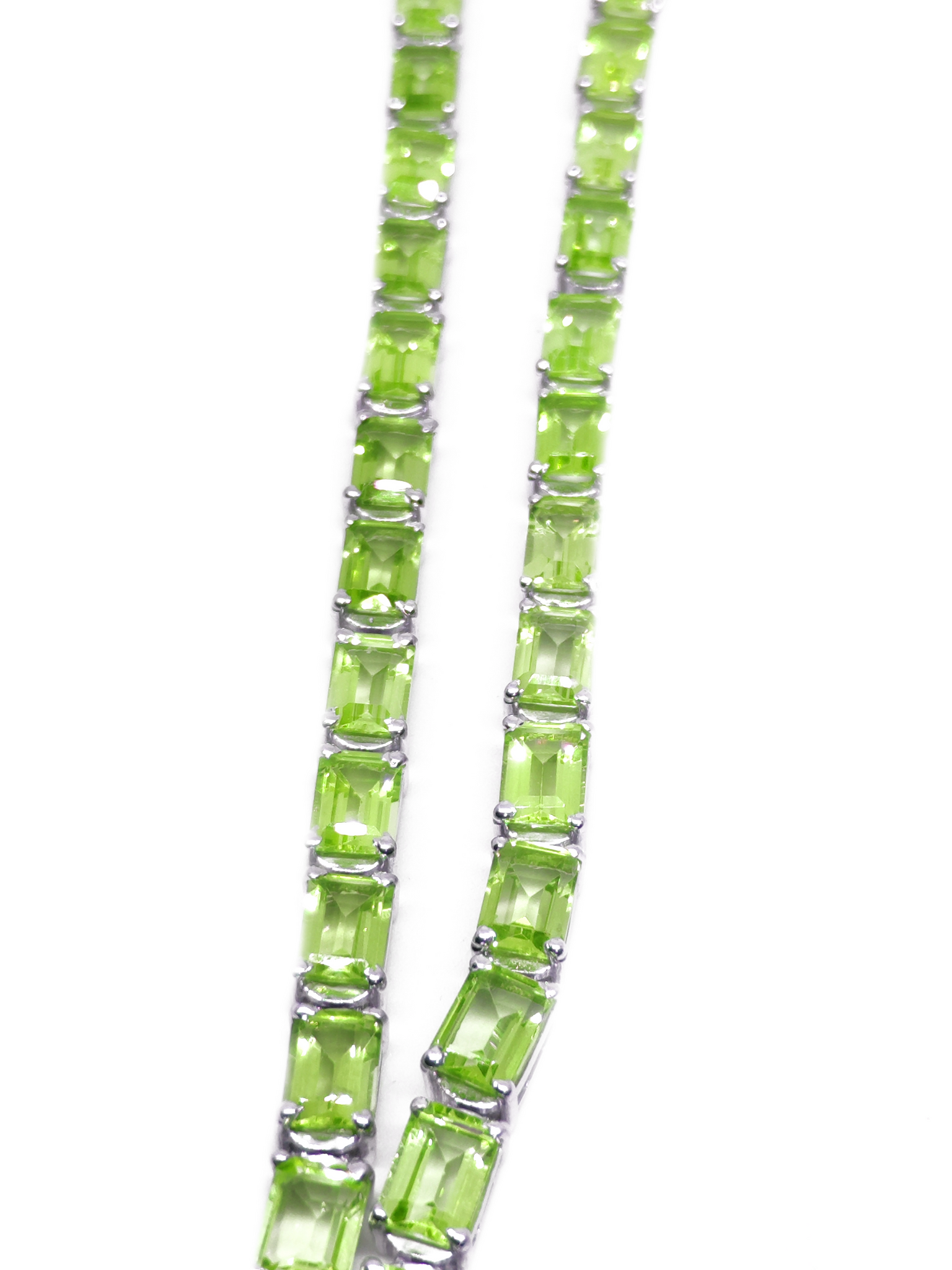 Green Peridot Tennis Mens Chain Necklace Natural Peridot Mens Tennis Necklace Octagon Green Peridot Mens Tennis Chain 925 Silver Mens Chain