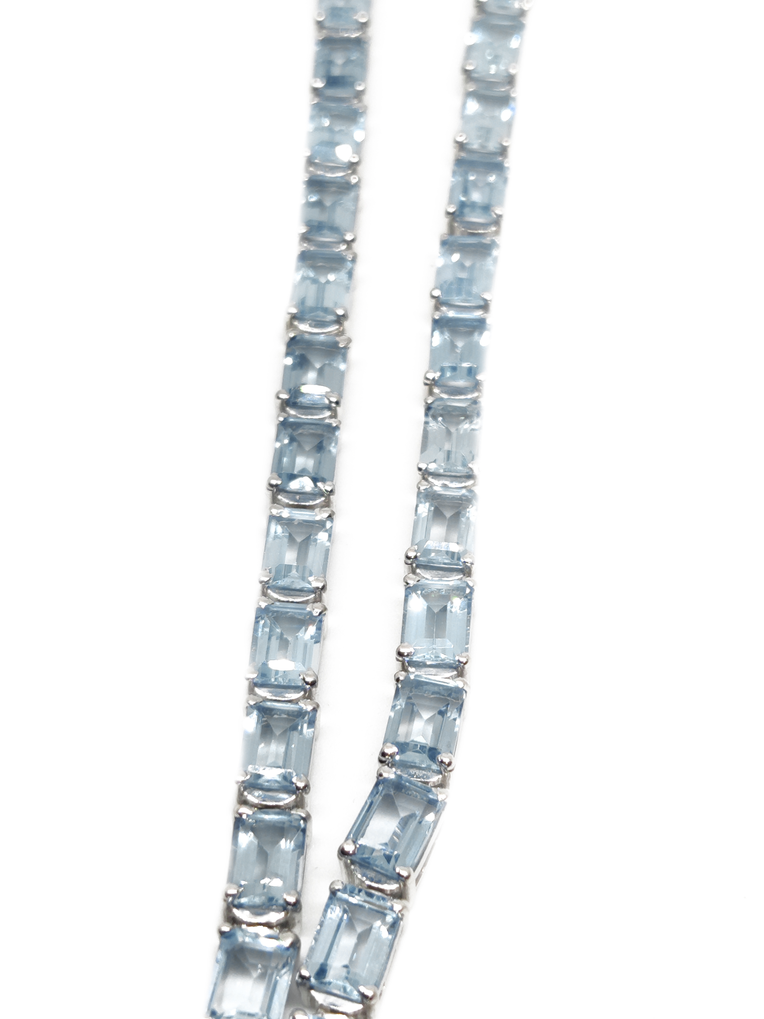 Sky Blue Topaz Mens Necklace Natural Sky Topaz Mens Tennis Necklace Octagon Sky Blue Topaz Mens Tennis Chain 925 Solid Silver Mens Chain