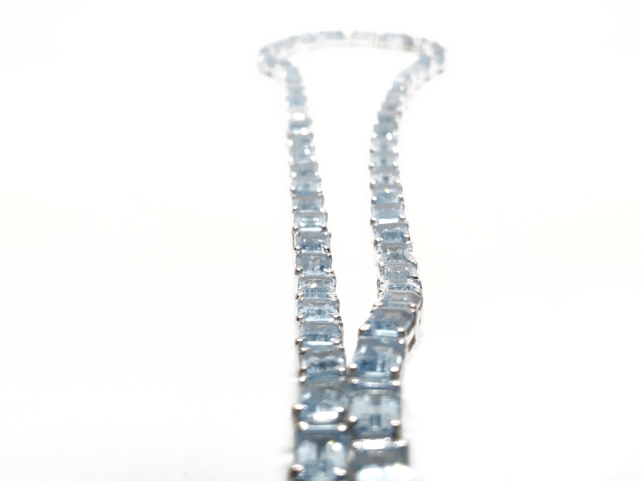 Sky Blue Topaz Mens Necklace Natural Sky Topaz Mens Tennis Necklace Octagon Sky Blue Topaz Mens Tennis Chain 925 Solid Silver Mens Chain