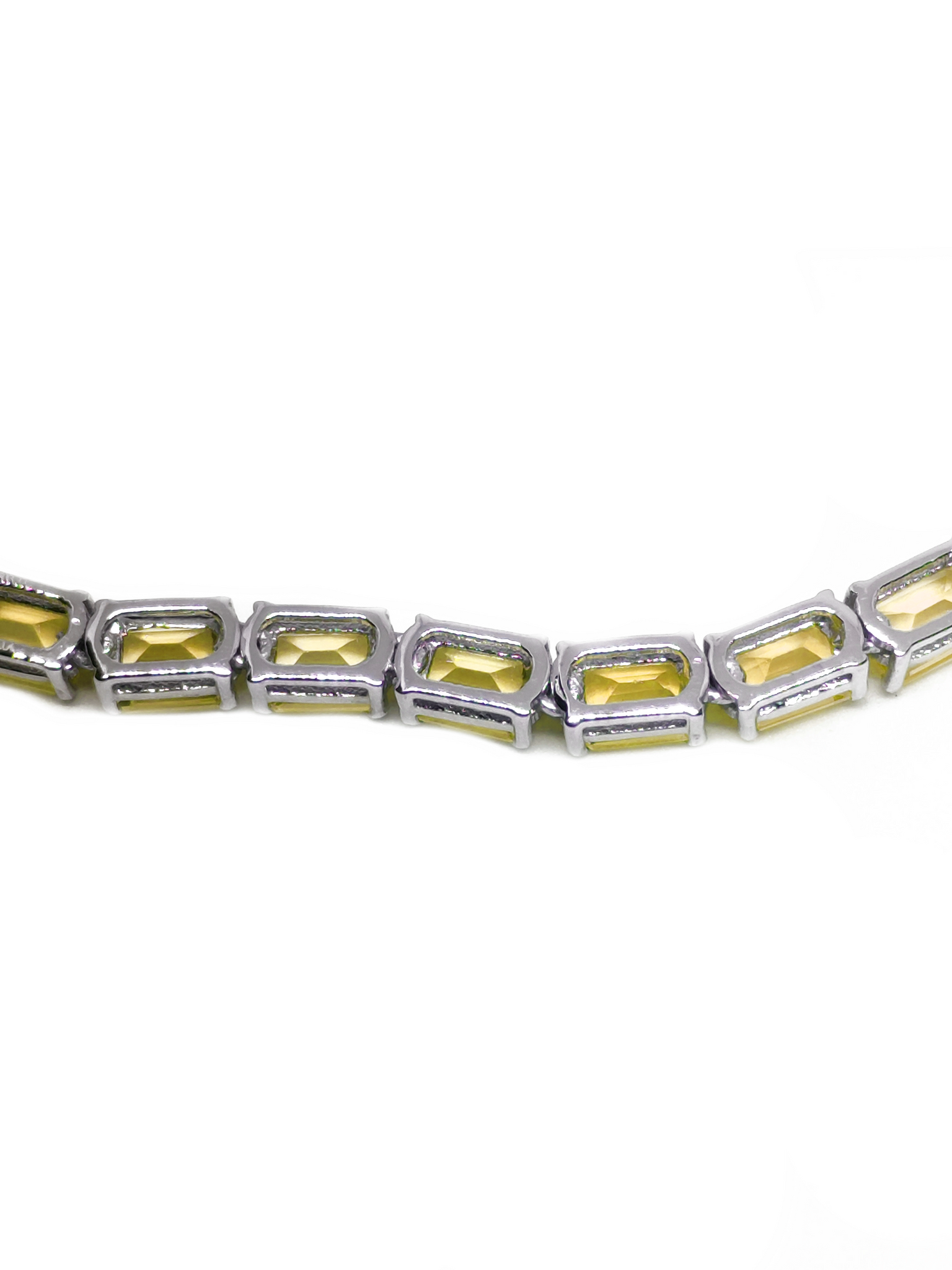 Citrine Mens Necklace Natural Citrine Mens Tennis Necklace Octagon Citrine Mens Tennis Chain 925 Solid Silver Mens Chain