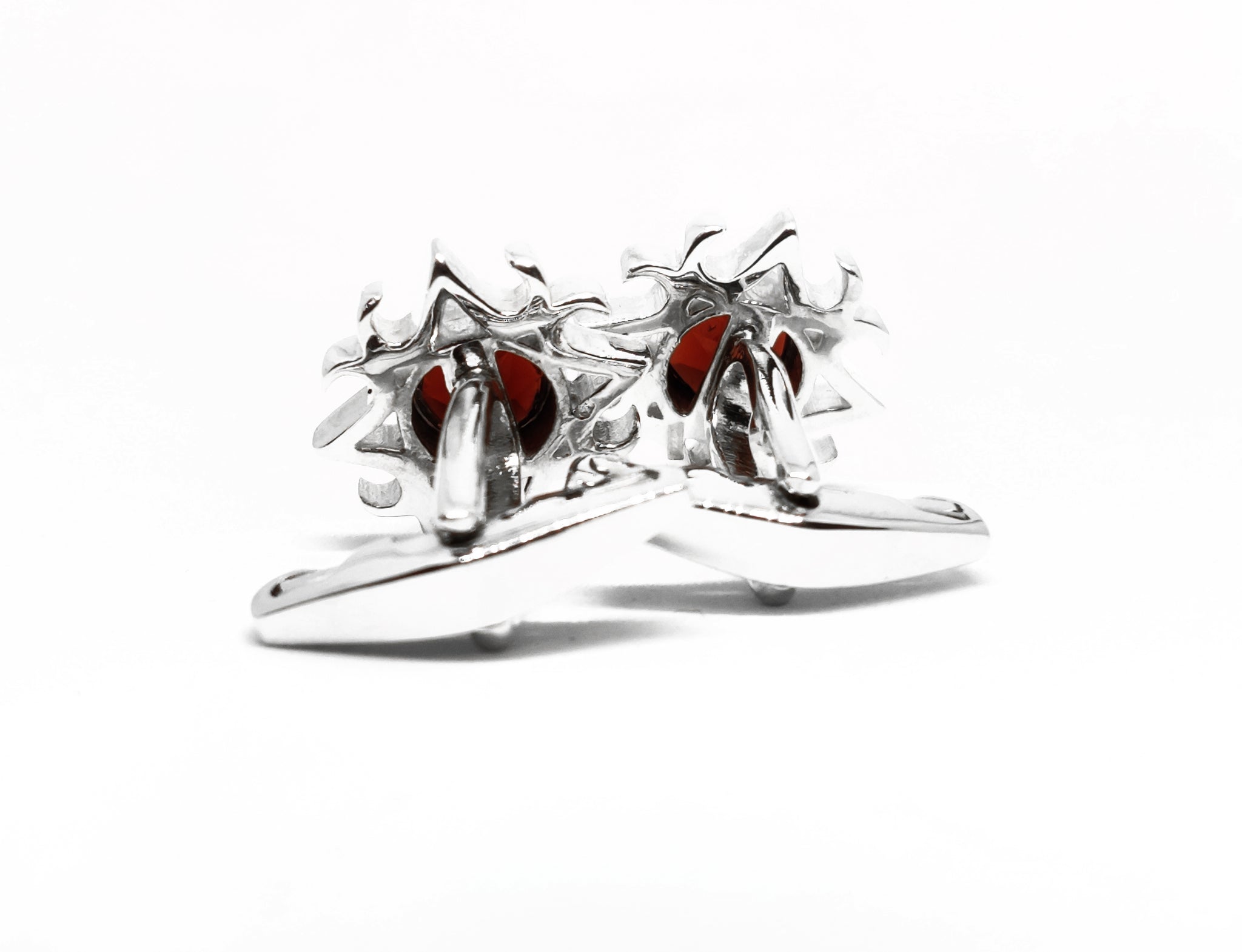 Art Deco Garnet Cufflinks Sterling Silver Garnet Cufflinks For Men Groomsmen Cufflinks Red Garnet Wedding Cufflinks For Men Fathers Day Gift