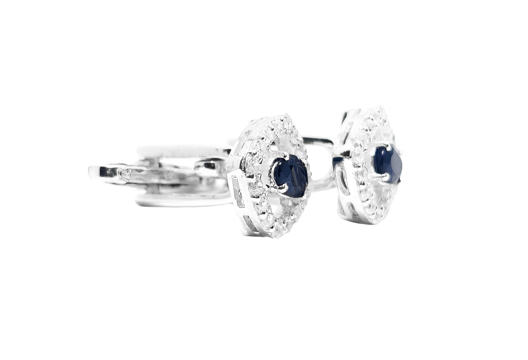 Sterling Silver Blue Sapphire Cufflinks 4x6 mm Oval Sapphire Cufflinks September Birthstone Cufflinks Natural Sapphire Cufflinks