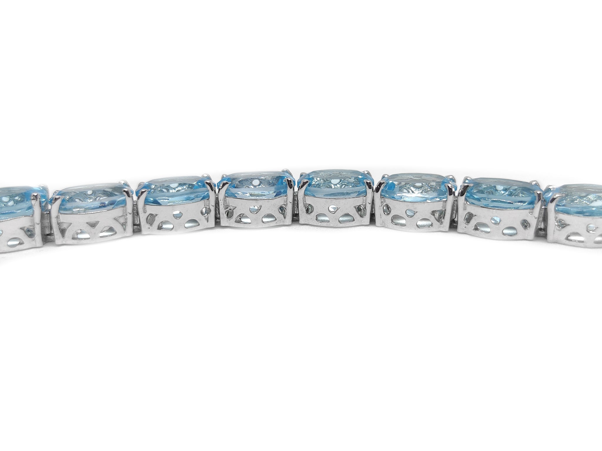 Big Blue Topaz Bracelet 925 Sterling Silver Blue Topaz Tennis Bracelet Big Blue Topaz Bracelet Anniversary Wedding Birthday Gift