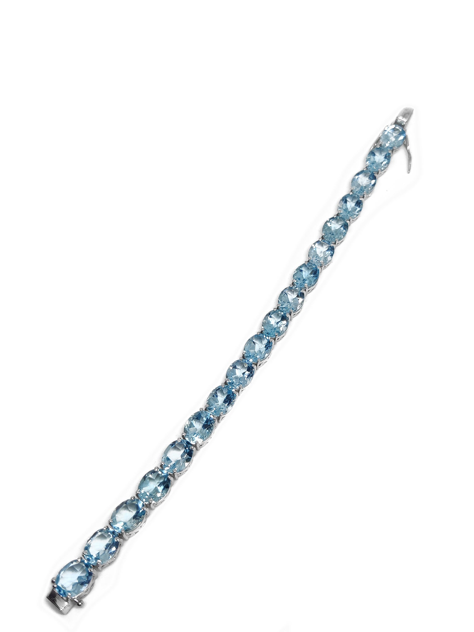 Big Blue Topaz Bracelet 925 Sterling Silver Blue Topaz Tennis Bracelet Big Blue Topaz Bracelet Anniversary Wedding Birthday Gift