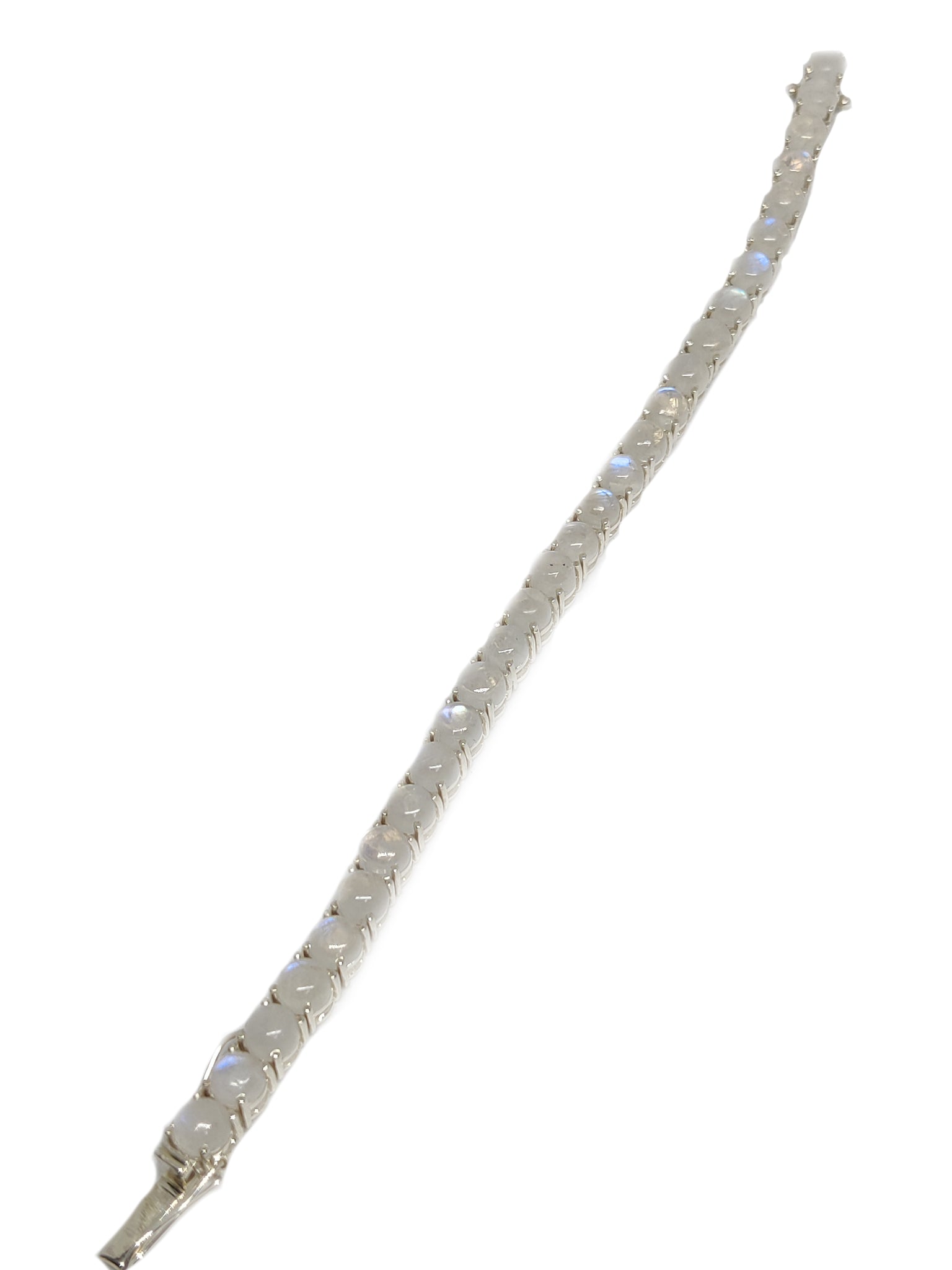 Sterling Silver Rainbow Moonstone Bracelet Natural Moonstone Bracelet For Her 6 mm Round Tennis Rainbow Moonstone Bracelet Blue Moonstone
