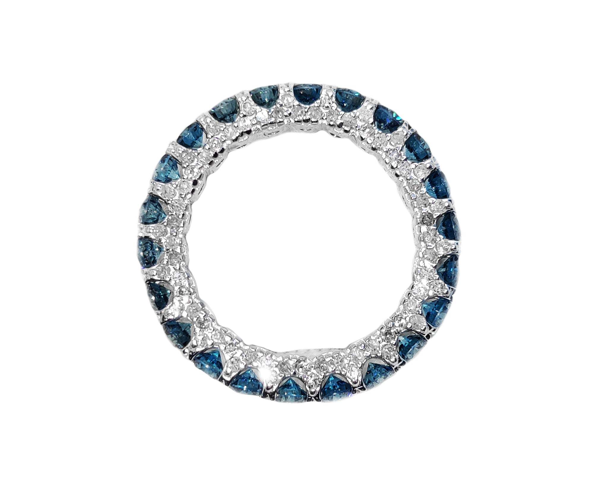 Blue Moissanite Eternity Wedding Band CVD Blue Moissanite Engagement Band 2.2 Ct Blue Moissanite Wedding Ring Moissanite Eternity Ring For Her