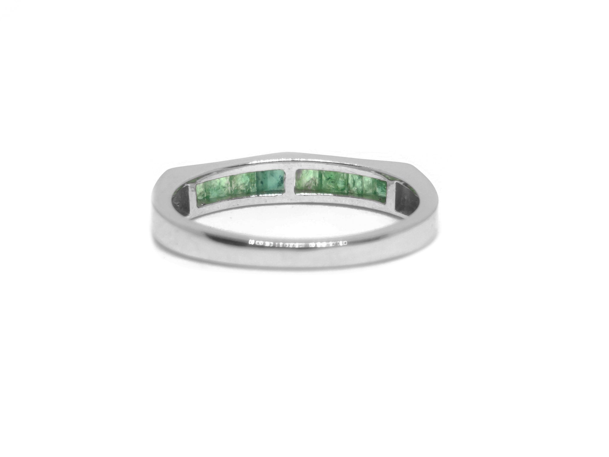 Sterling Silver Emerald Band Natural Emerald Band May Birthstone Band Channel Emerald Band Designer Emerald Band 2.20 ct Emerald Ring