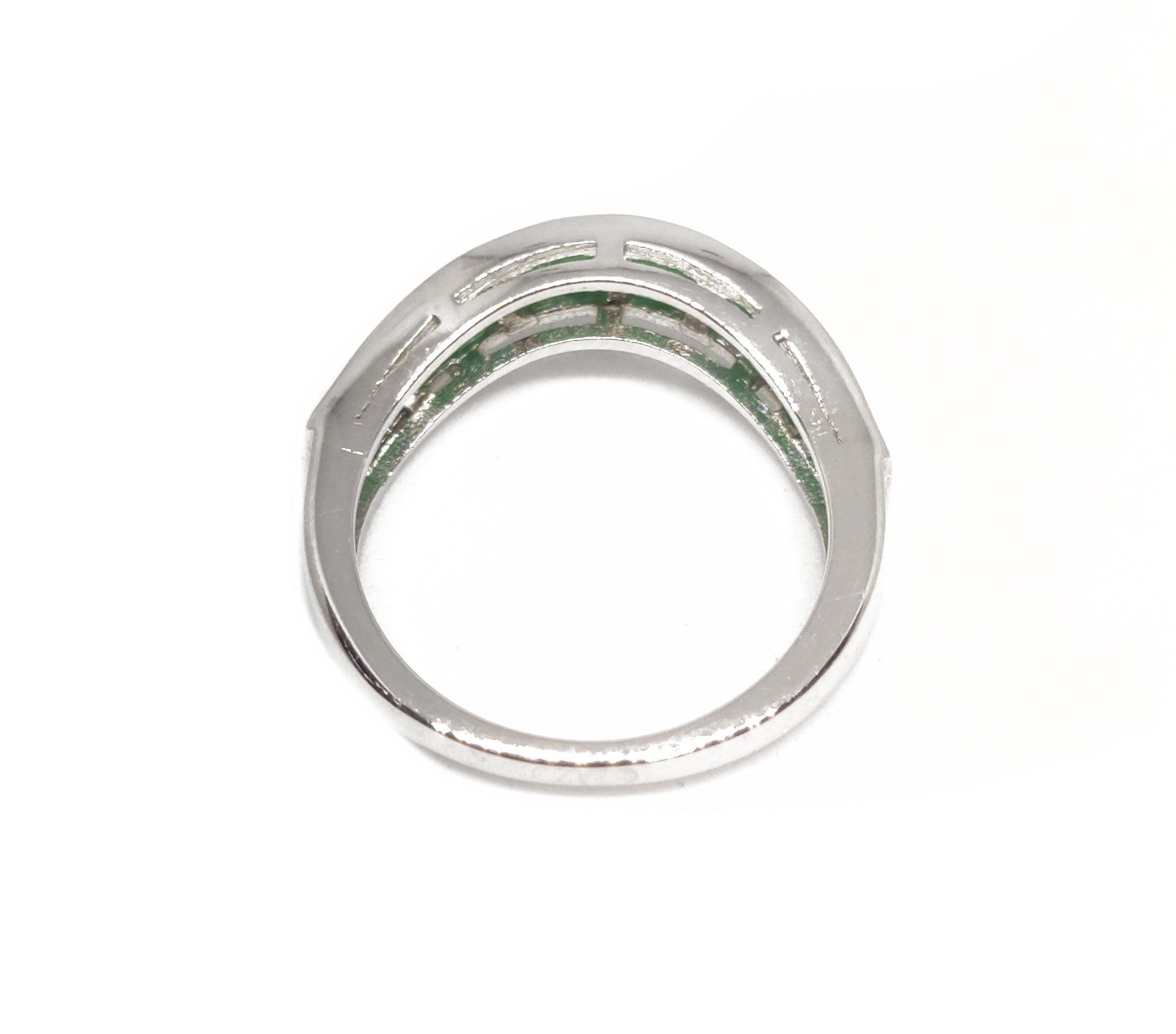 925 Solid Silver Emerald Band Natural Emerald Band May Birthstone Band Channel Emerald Band Designer Emerald Band 2.00 Ct Emerald Ring