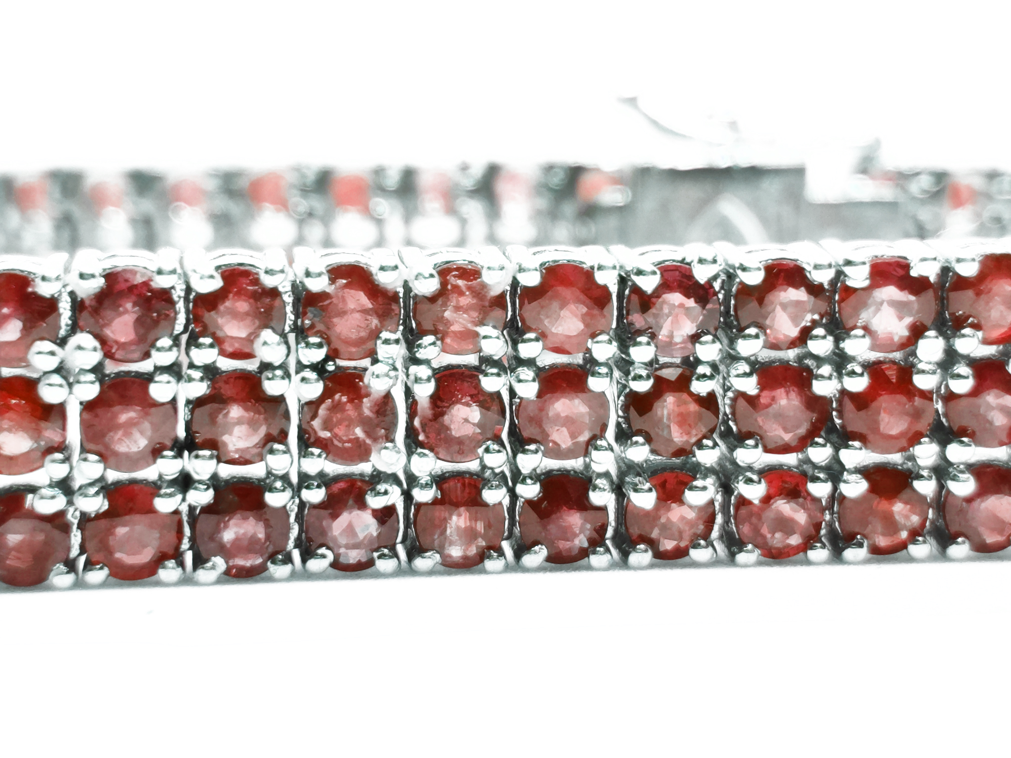 Natural Garnet Bracelet 3 Row Garnet Bracelet Sterling Silver Garnet Bracelet 3 Line Garnet Bracelet January Birthstone Bracelet