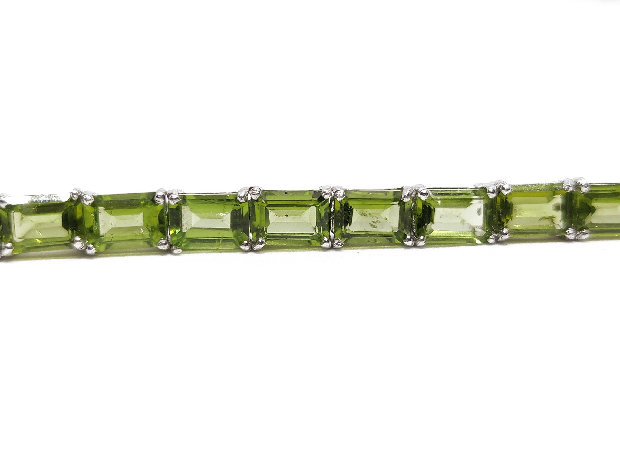 Mens Peridot Bracelet 925 Silver Peridot Bracelet Natural Peridot Tennis Bracelet August Birthstone Bracelet Green Stone Peridot Bracelet